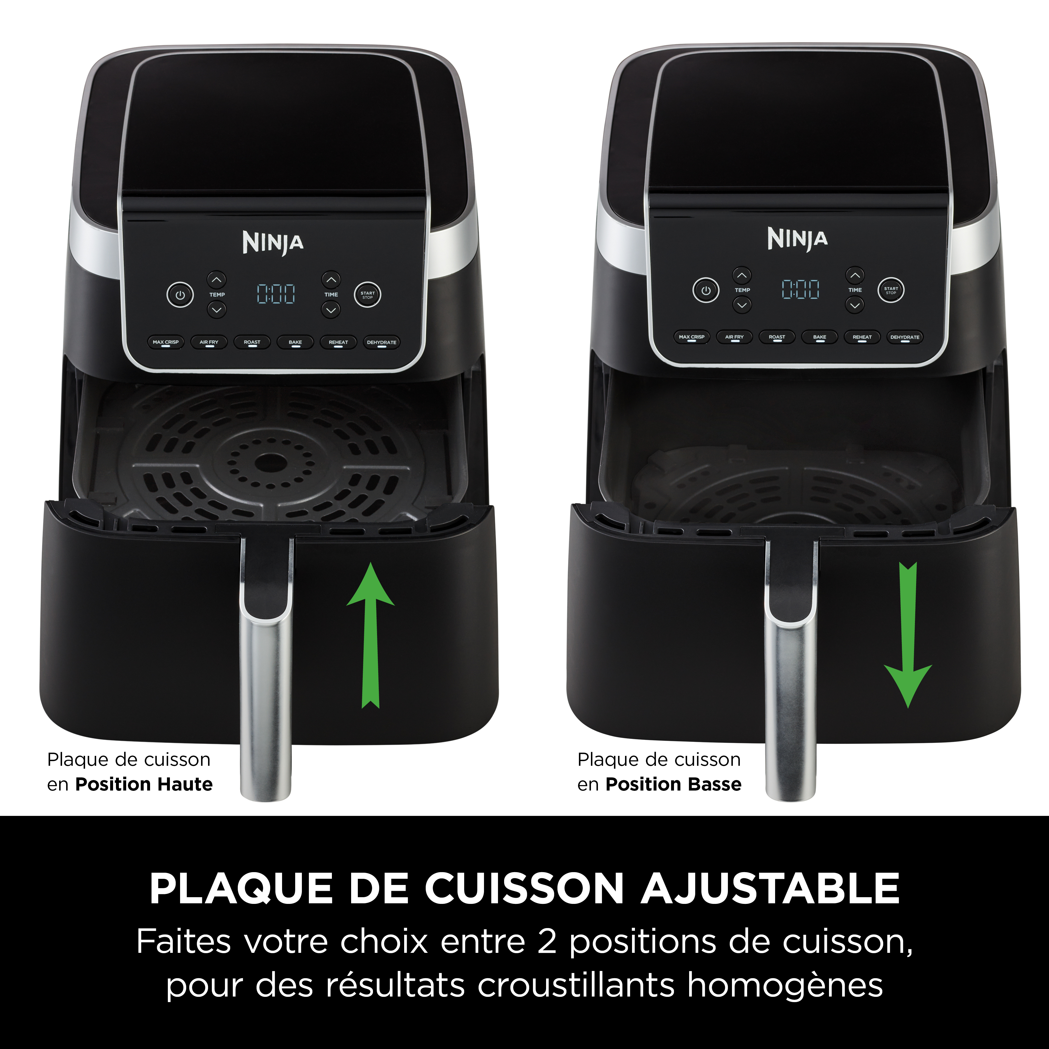 Voir la diapositive 8 : NINJA Friteuse sans huile  à air chaud AF180EU - Noir