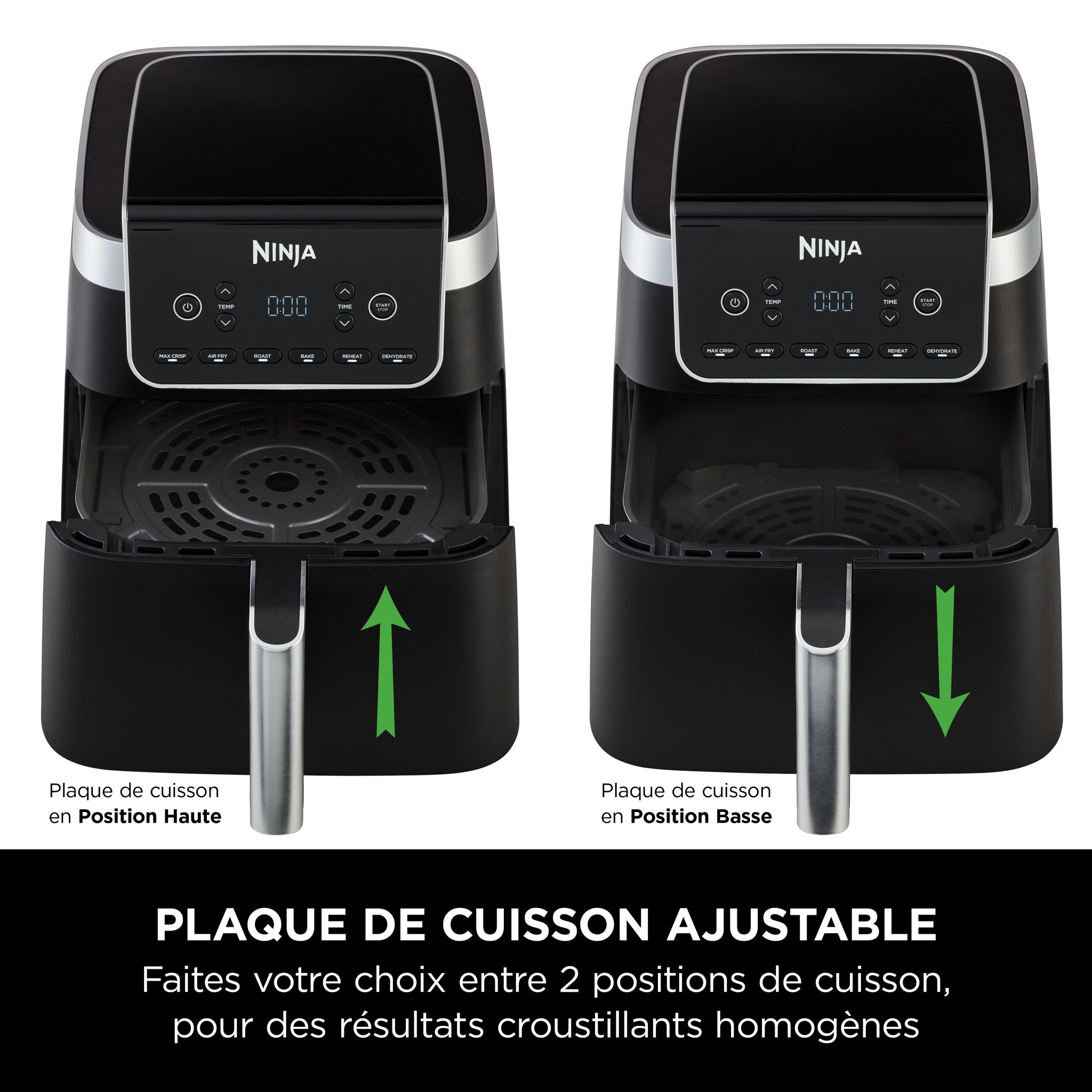 Voir la diapositive 8 : NINJA Friteuse sans huile  à air chaud AF180EU - Noir