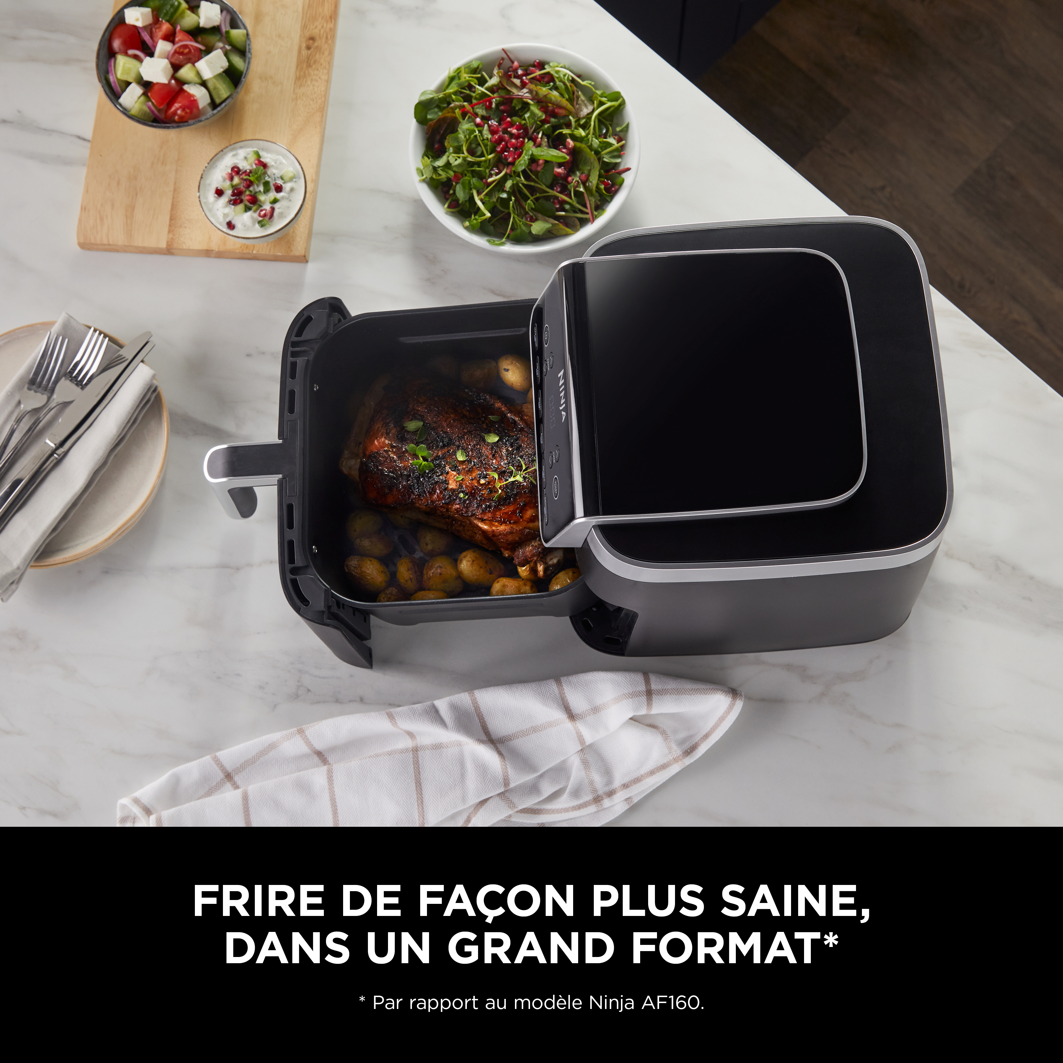 Voir la diapositive 9 : NINJA Friteuse sans huile  à air chaud AF180EU - Noir
