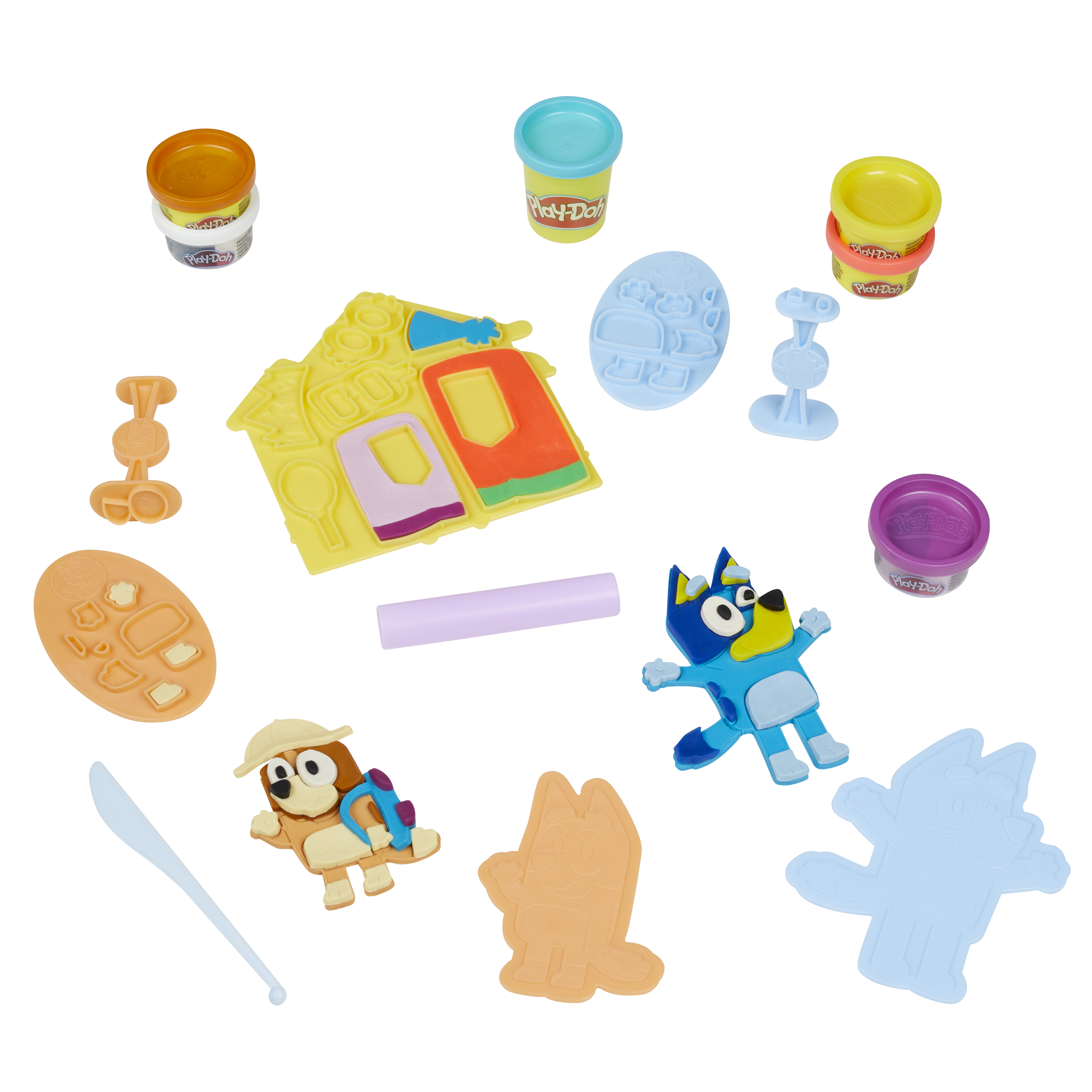 Voir la diapositive 11 : HASBRO Play-Doh Bluey se déguise, Pâte à modeler, inclus 11 pots