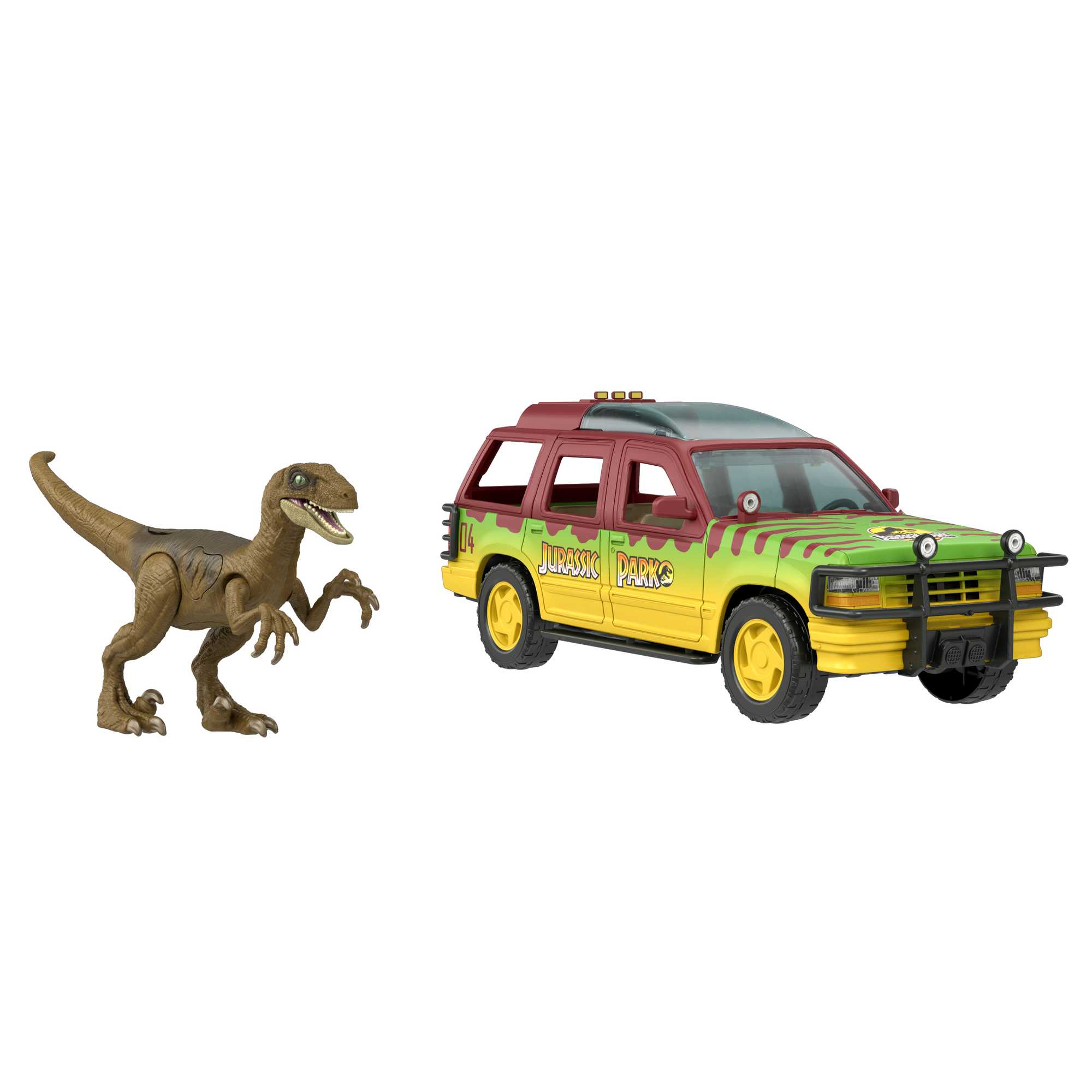 Voir la diapositive 2 : MATTEL Zone de carambolage et d'attaque Ford Explorer Jurassic World