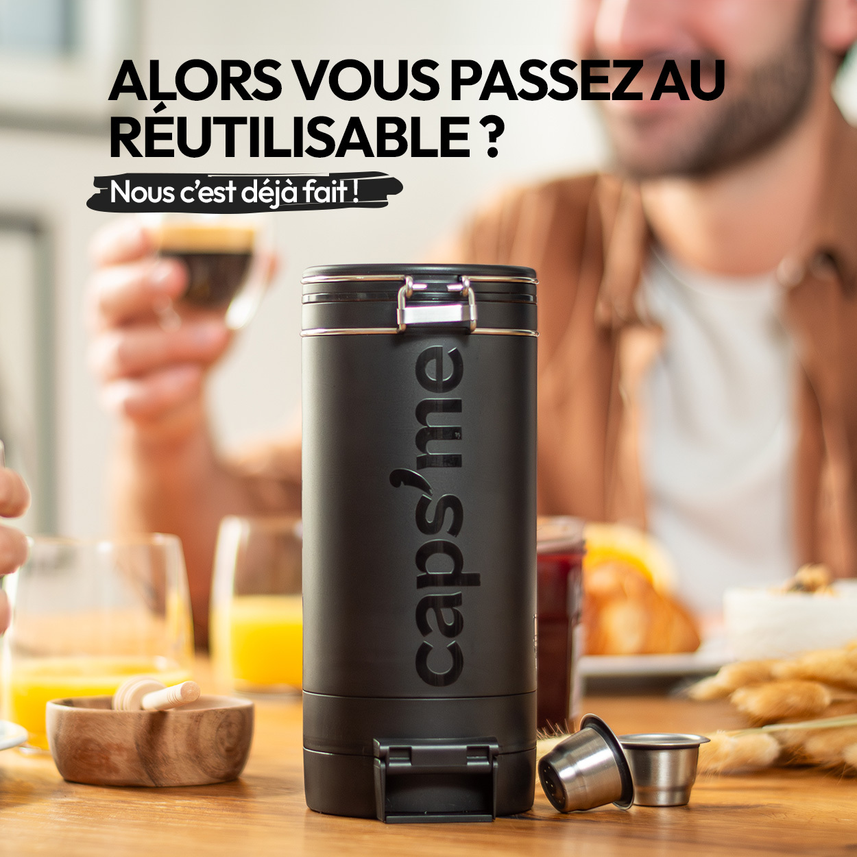 Voir la diapositive 8 : CAPS'ME Lot d'opercules en papier compostable - Blanc