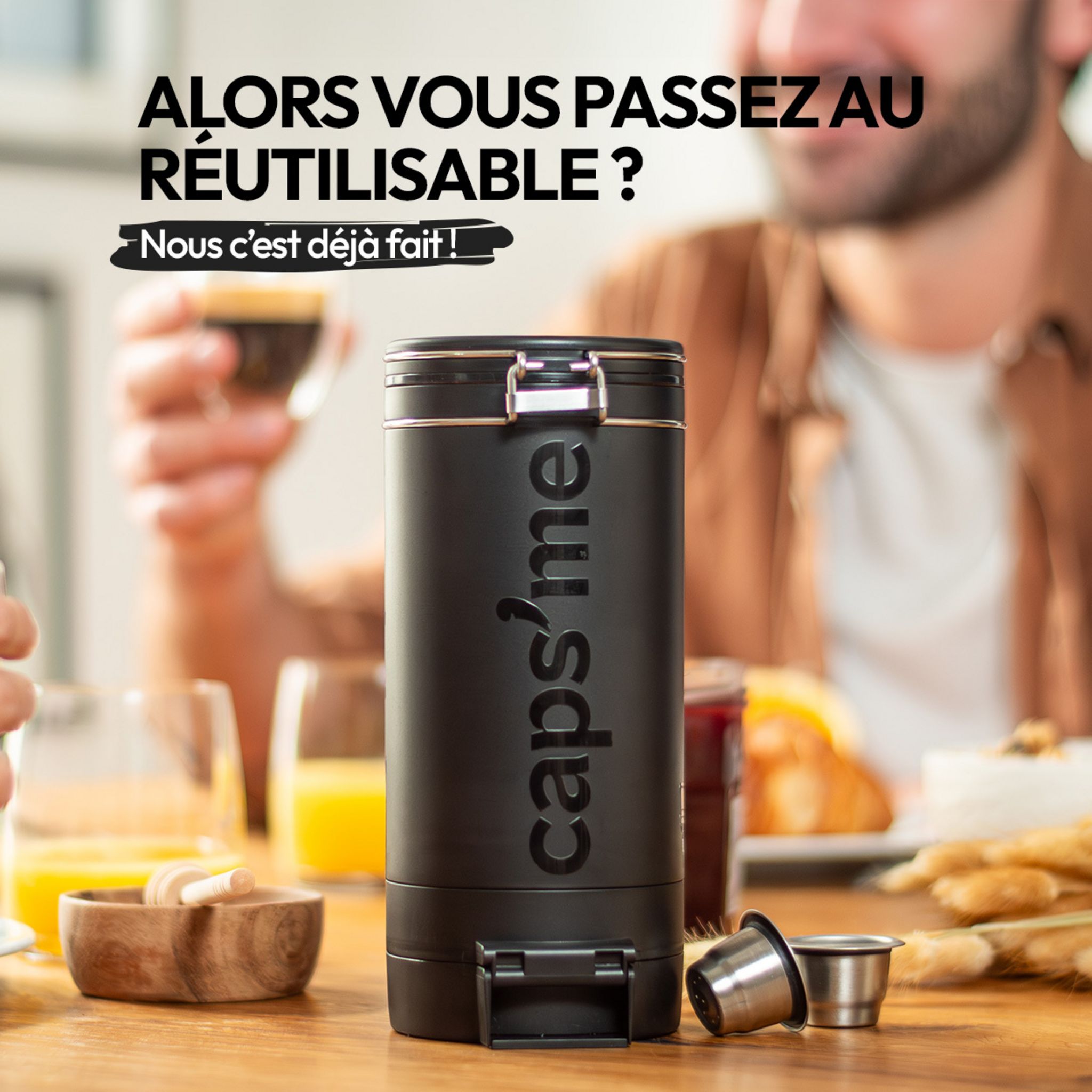 Voir la diapositive 8 : CAPS'ME Lot d'opercules en papier compostable - Blanc