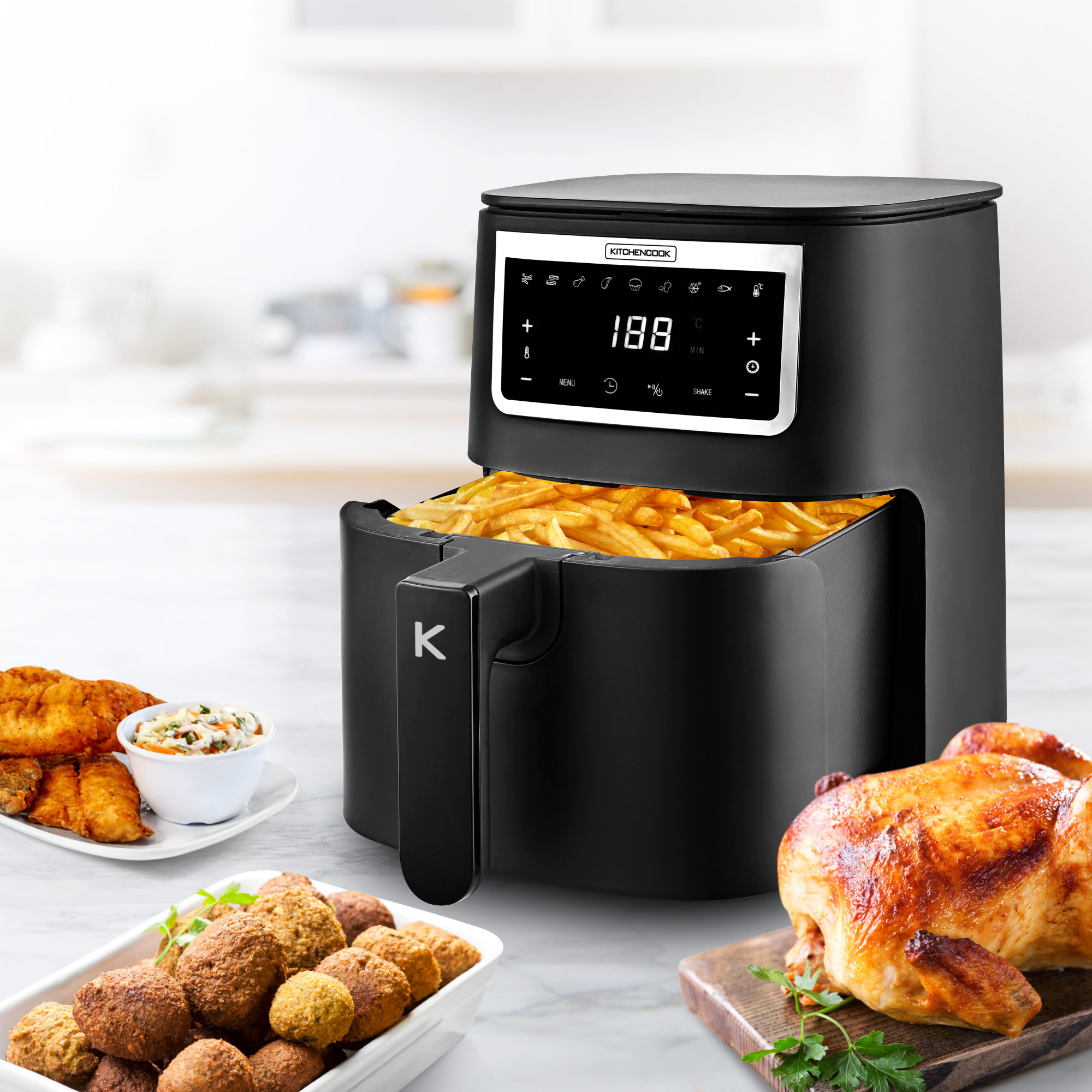 Voir la diapositive 6 : KITCHENCOOK Friteuse sans huile à air chaud AIRMED4 - Noir