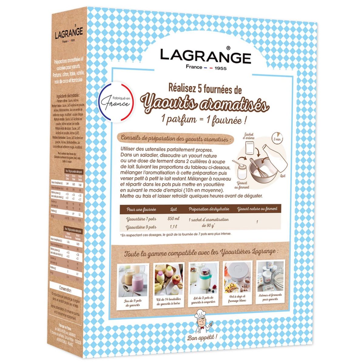 LAGRANGE Assortiment de 5 aromatisations yaourts 380500