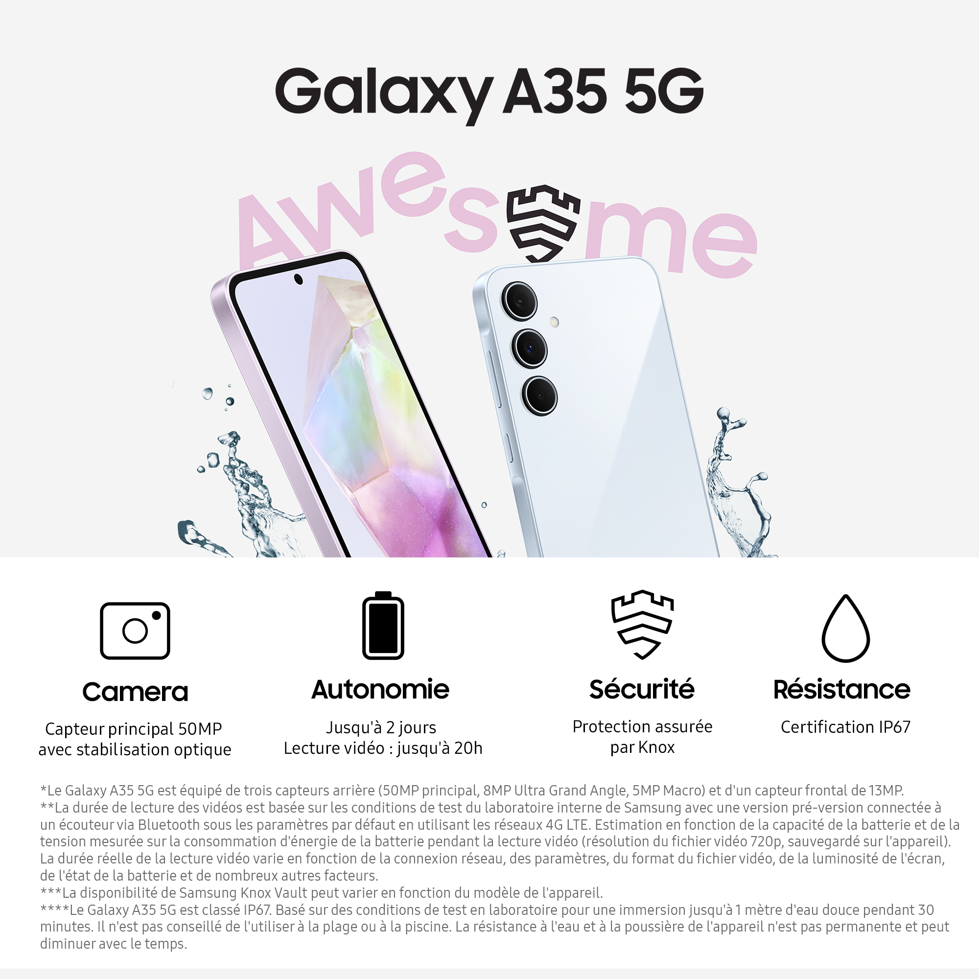 Voir la diapositive 4 : SAMSUNG Galaxy A35 5G 128Go - Bleu Nuit