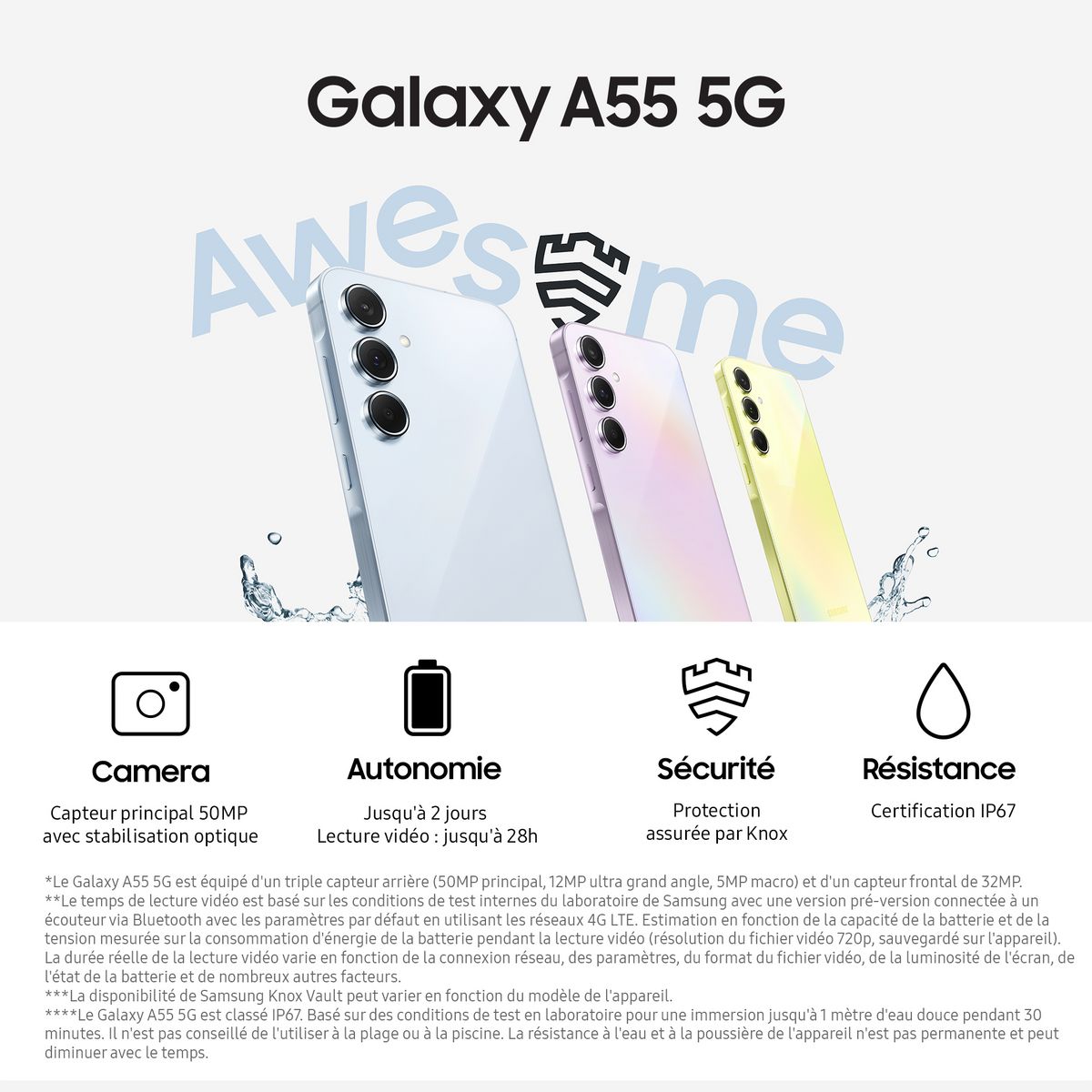 SAMSUNG Galaxy A55 5G 128Go - Lime