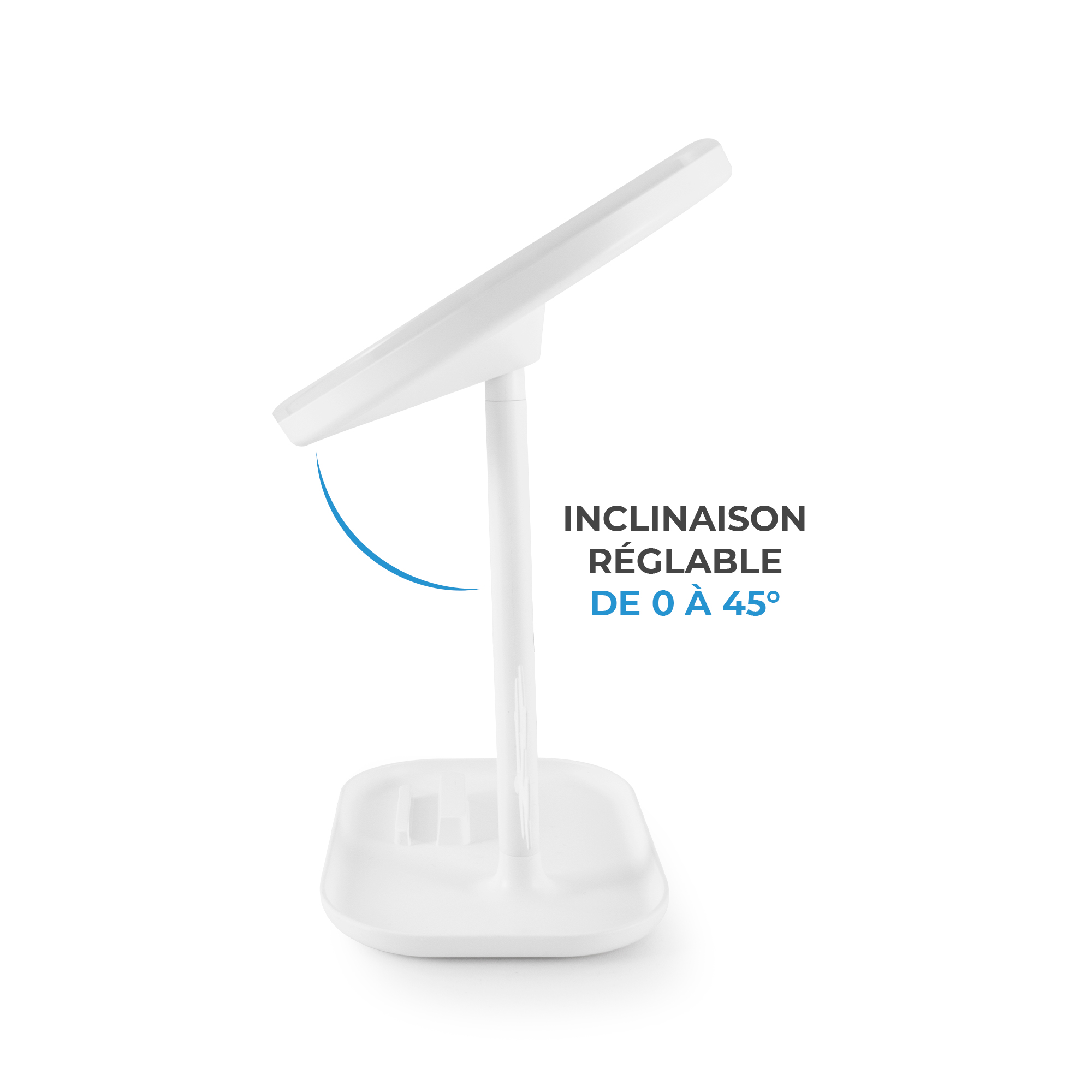Voir la diapositive 5 : YOGHI Miroir de table LED avec porte-bijoux MIZO - Blanc