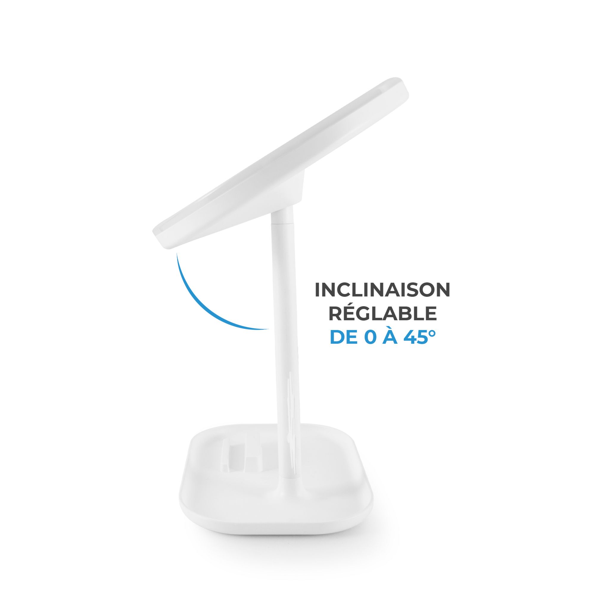 Voir la diapositive 5 : YOGHI Miroir de table LED avec porte-bijoux MIZO - Blanc