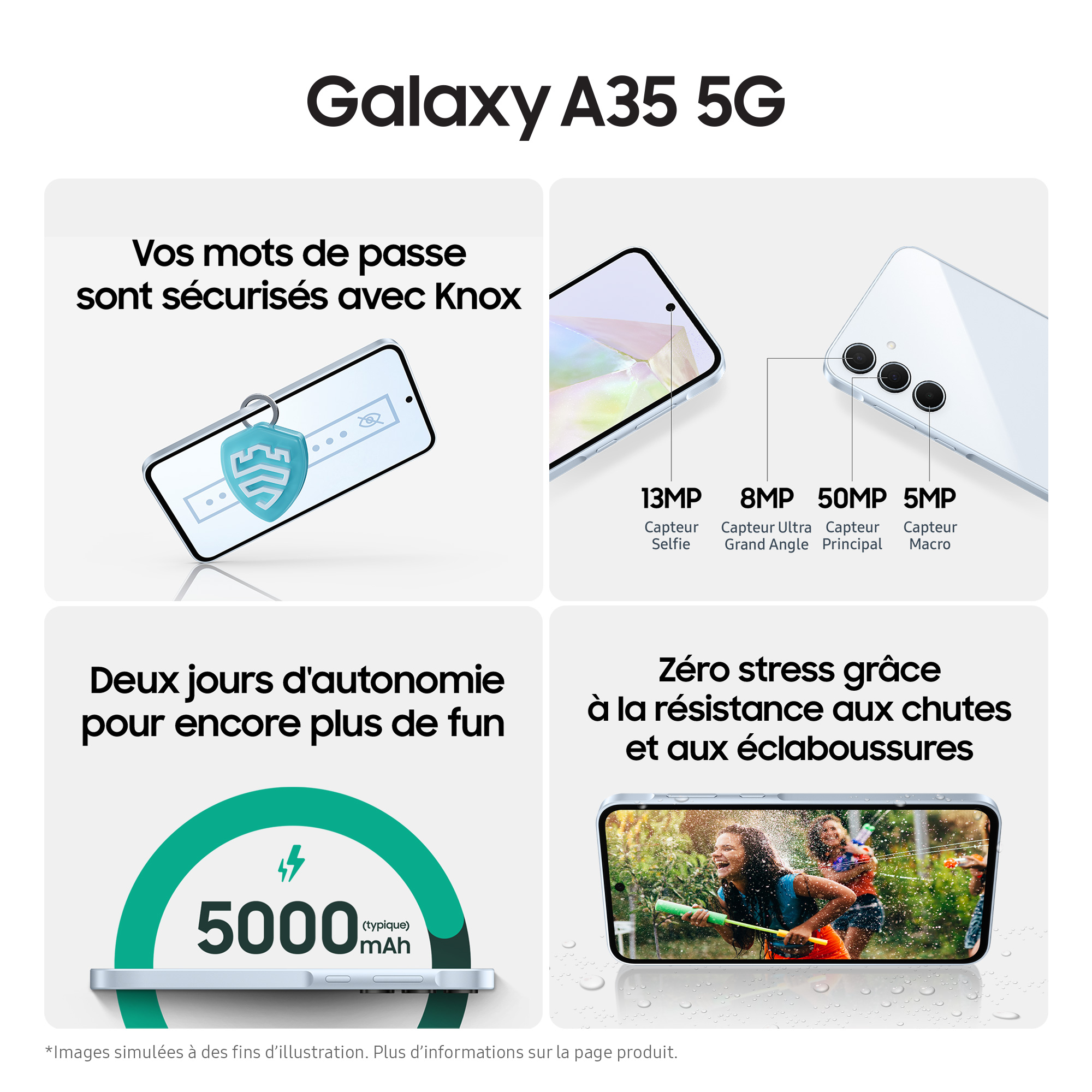 Voir la diapositive 5 : SAMSUNG Galaxy A35 5G 128Go - Lilas