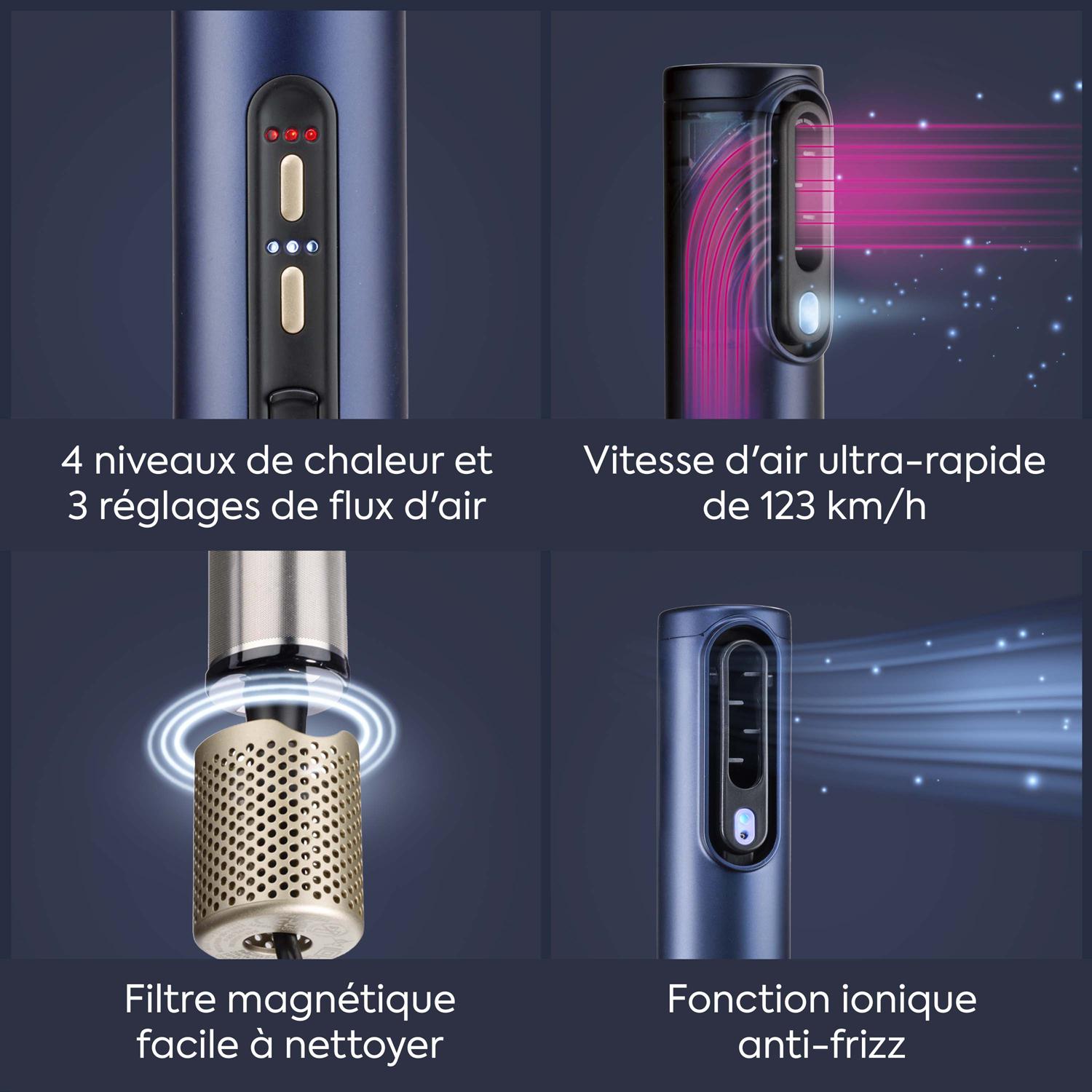 Voir la diapositive 13 : BABYLISS Multistyler Air Wand AS6550E - Bleu