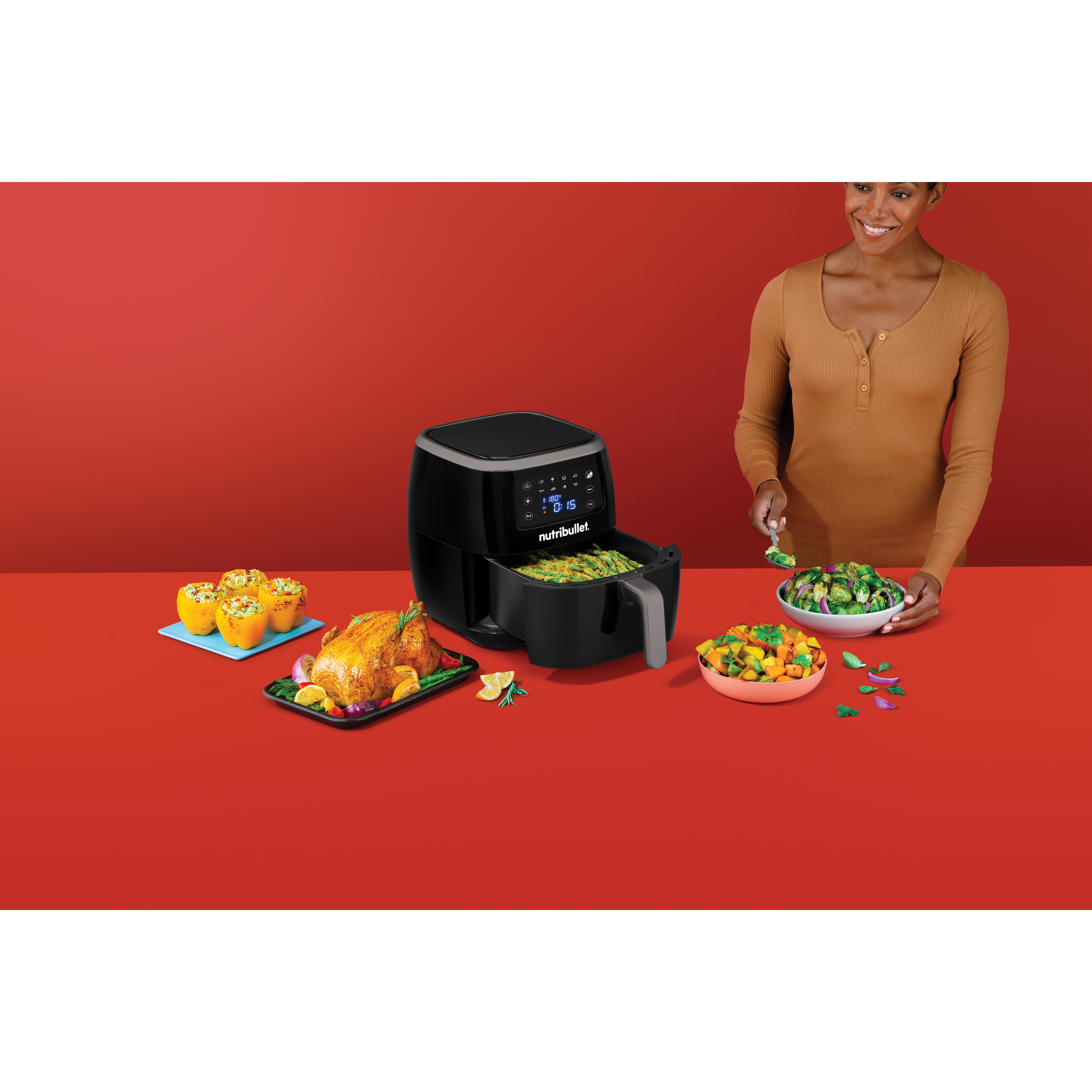 Voir la diapositive 8 : NUTRIBULLET Friteuse électrique XXL sans huile à air chaud NBA071B - Noir