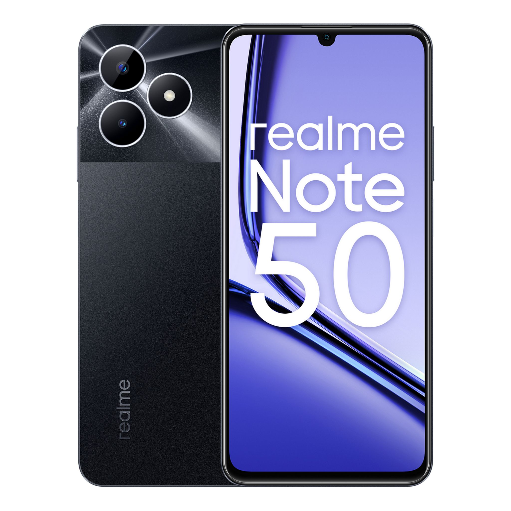 Voir la diapositive 2 : REALME Pack Note 50 128Go+Coque et Verre trempé inclus - Noir