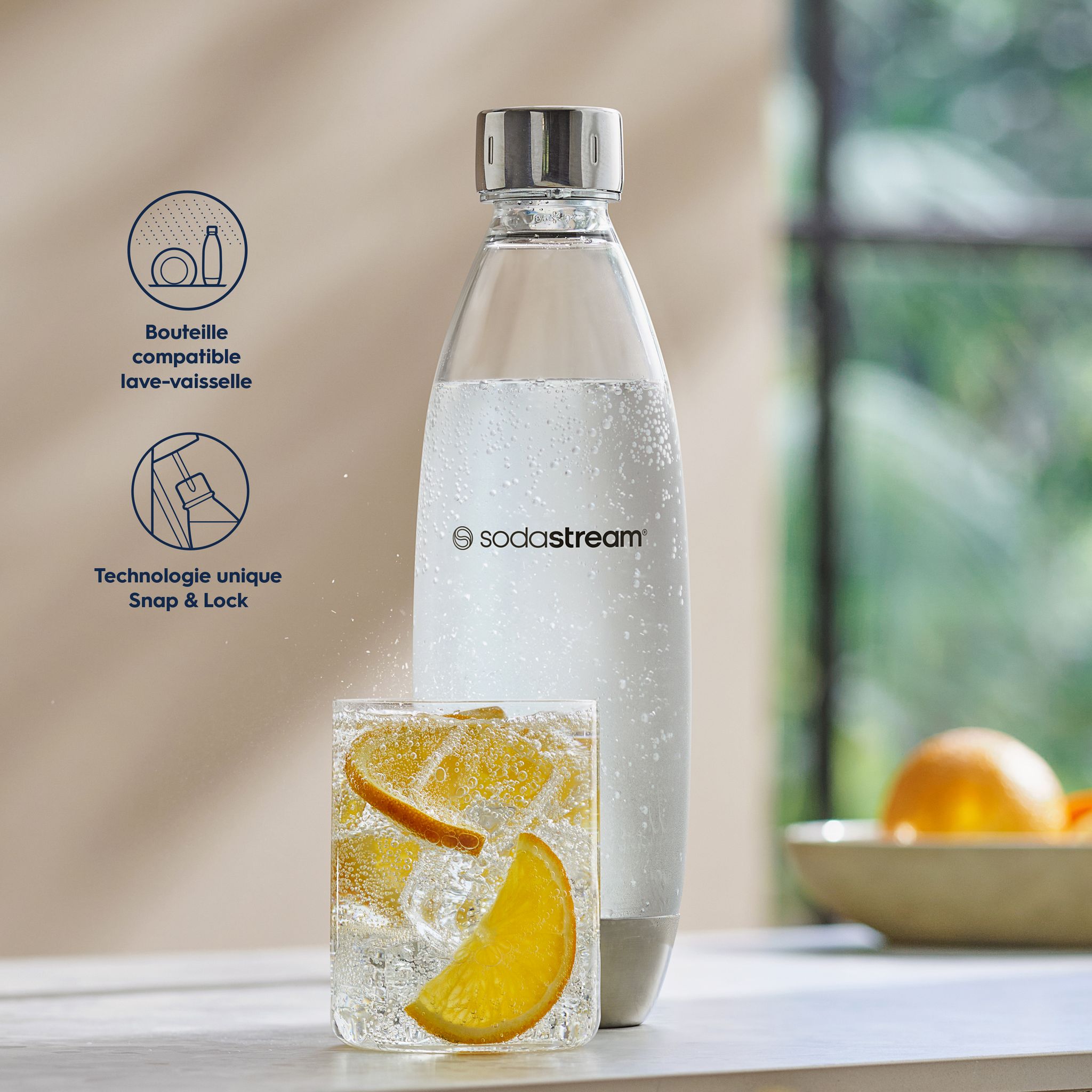 Voir la diapositive 3 : SODASTREAM Bouteille fuse métal 1 L