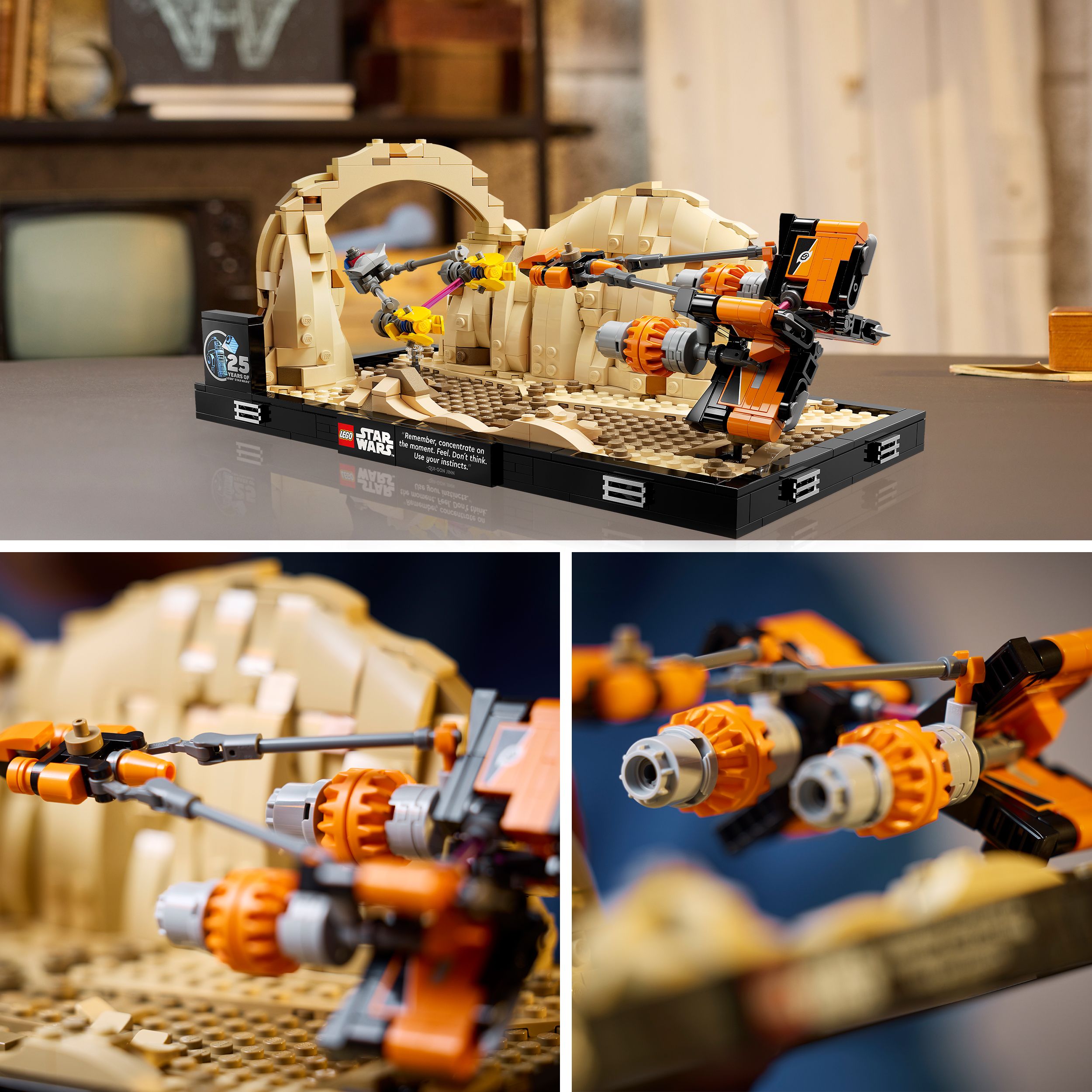 Voir la diapositive 5 : LEGO Star Wars 75380 - La Menace Fantôme Diorama de la Course de Podracers de Mos Espa - Maquette à Construire - Set de Collection à Offrir aux Adultes - Inclut le Podracer d'Anakin Skywalker