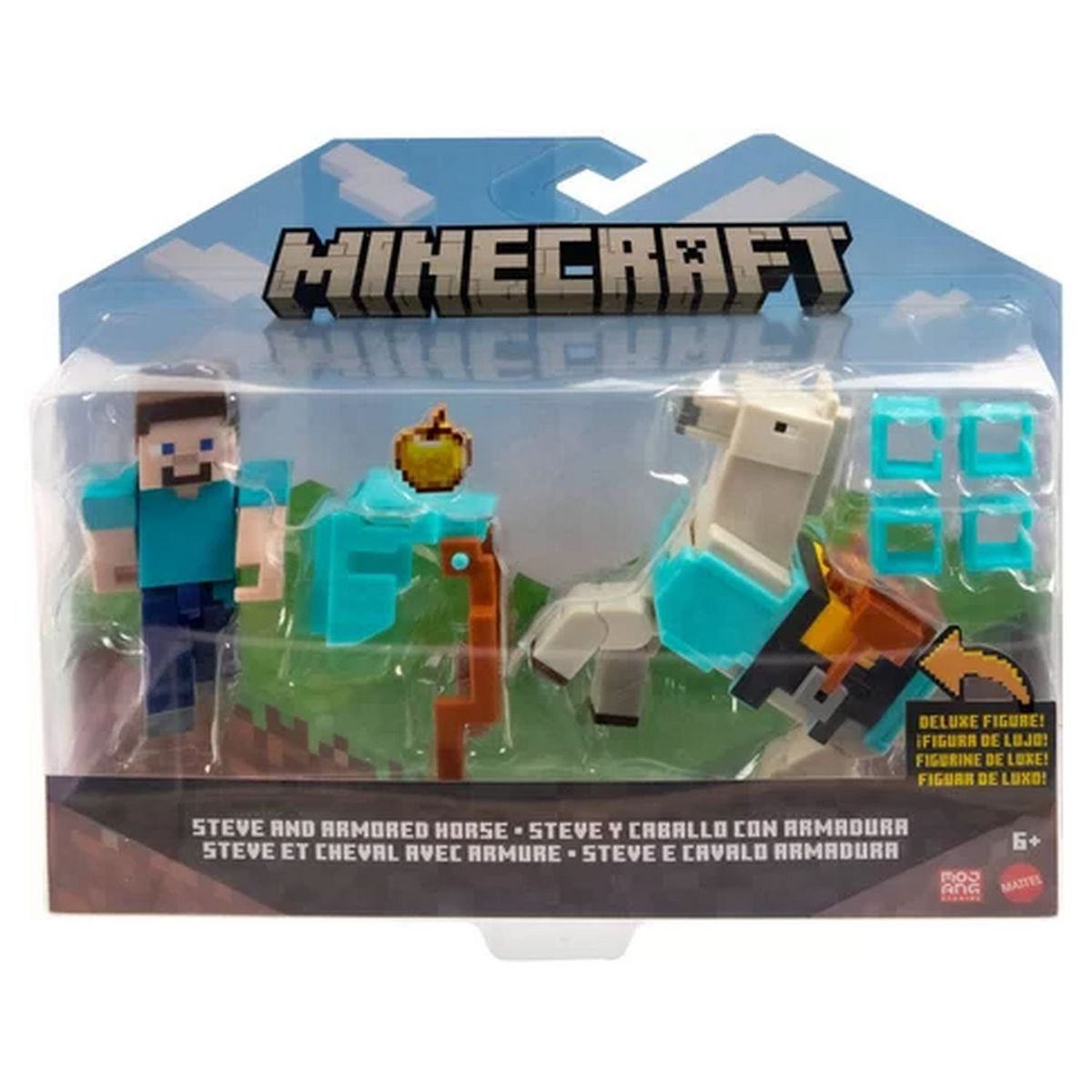 MATTEL Figurine Steve et son cheval en diamant Minecraft