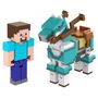 Voir la diapositive 2 : MATTEL Figurine Steve et son cheval en diamant Minecraft