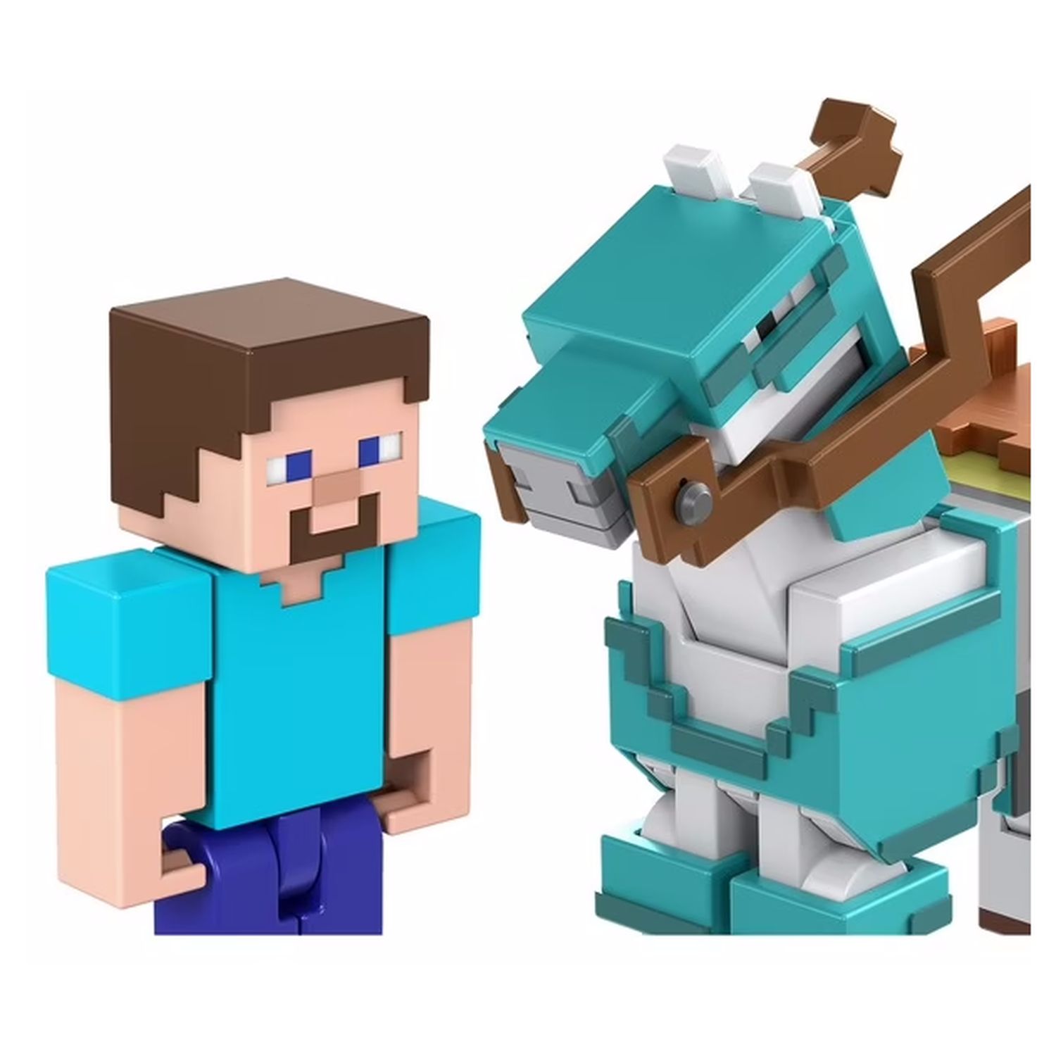Voir la diapositive 4 : MATTEL Figurine Steve et son cheval en diamant Minecraft