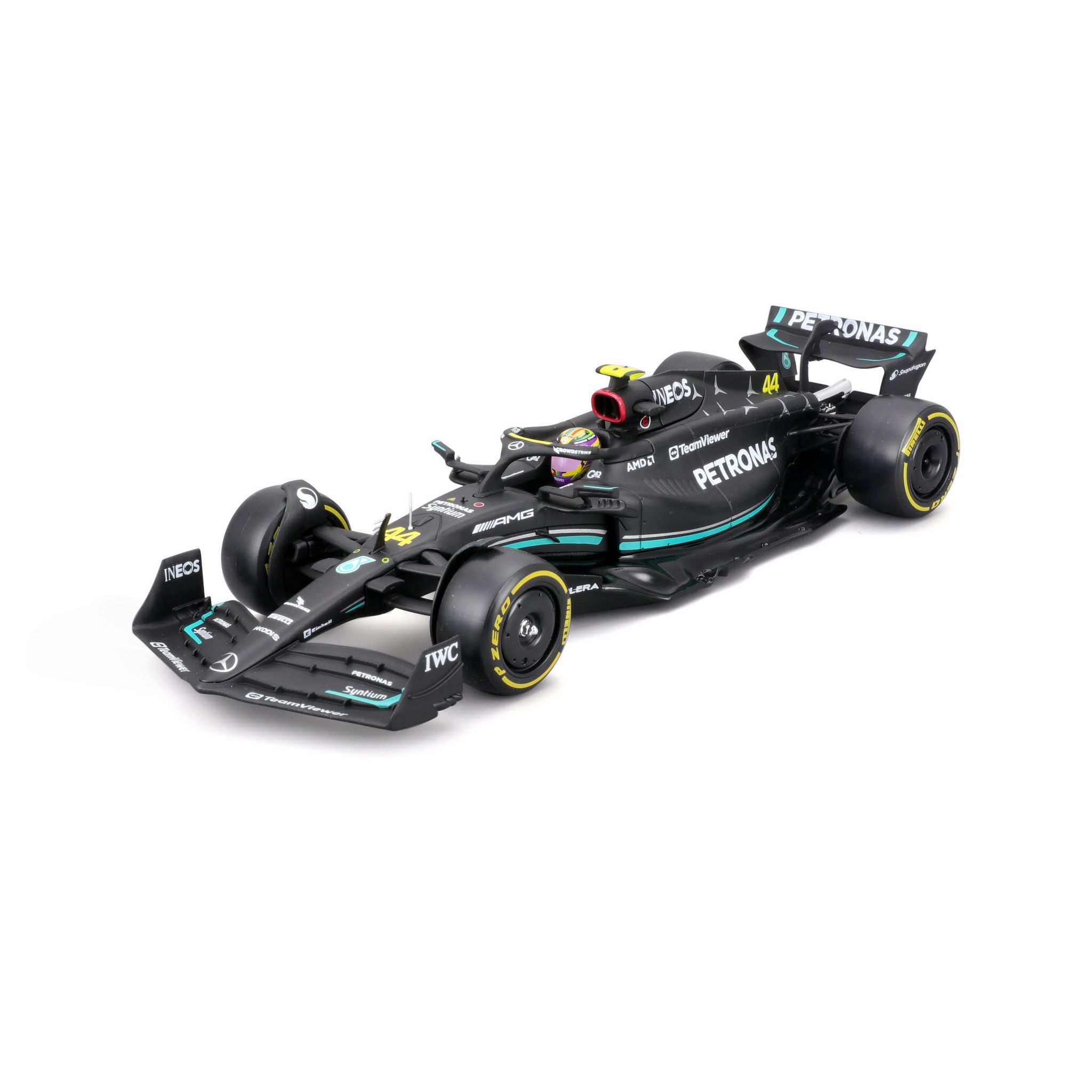 Voir la diapositive 2 : BBURAGO Voiture Mercedes-AMG F1 W14 2023 de Lewis Hamilton - échelle 1/24ème