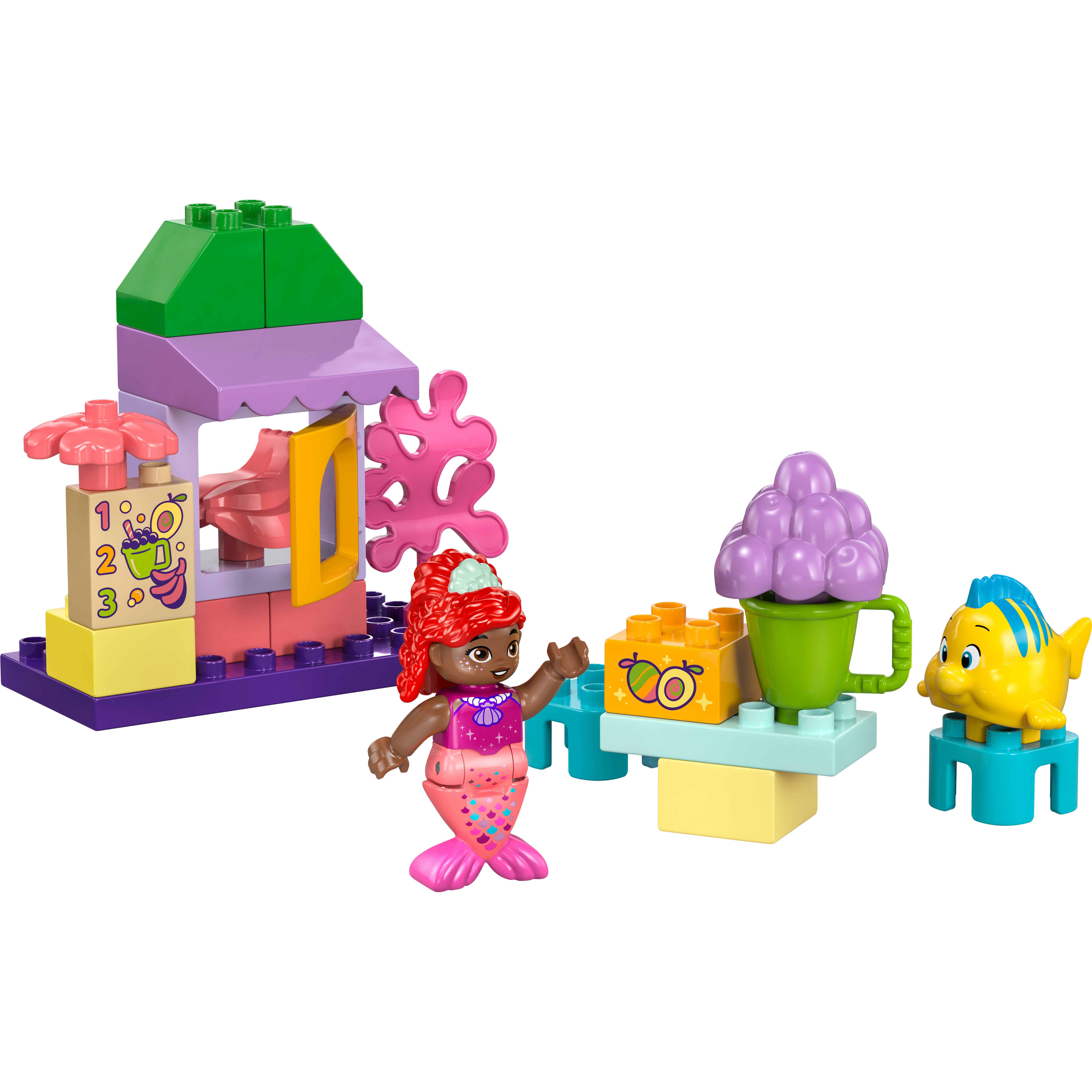 Voir la diapositive 2 : LEGO DUPLO 10420 - Le Stand de Café d'Ariel et de Polochon - Set Briques de Construction La Petite Sirène