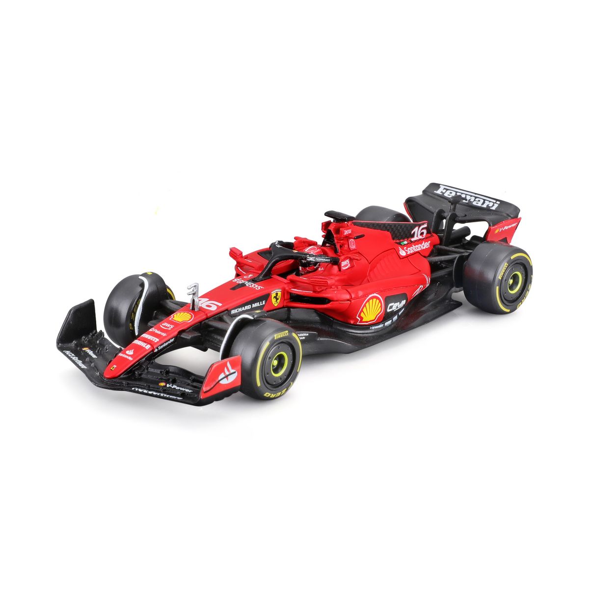 BBURAGO Voiture Ferrari F1 SF 2023 de Charles Leclerc - échelle 1/43ème - Rouge