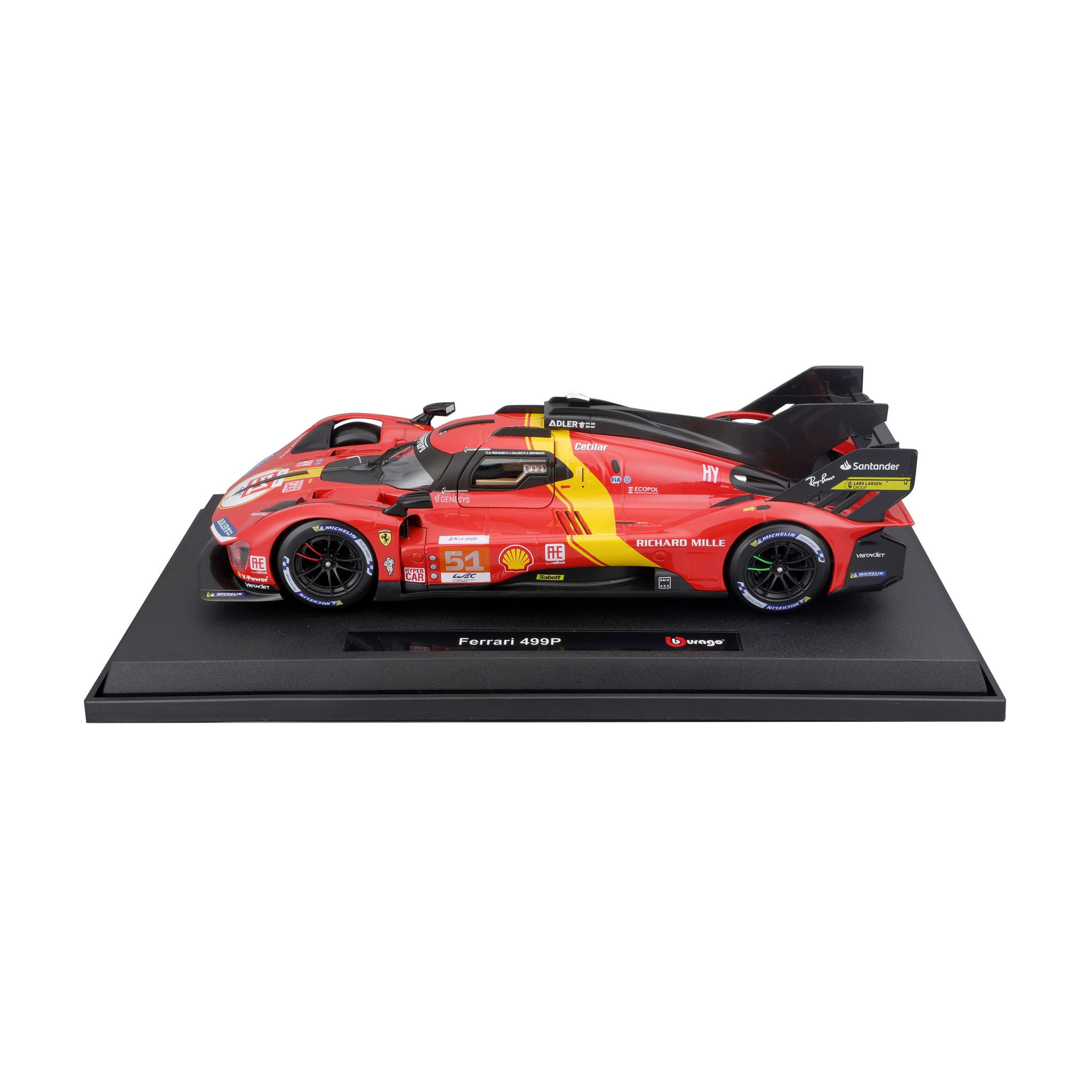 Voir la diapositive 2 : BBURAGO Voiture Ferrari 499P LMH 2023 - échelle 1/18ème - Rouge