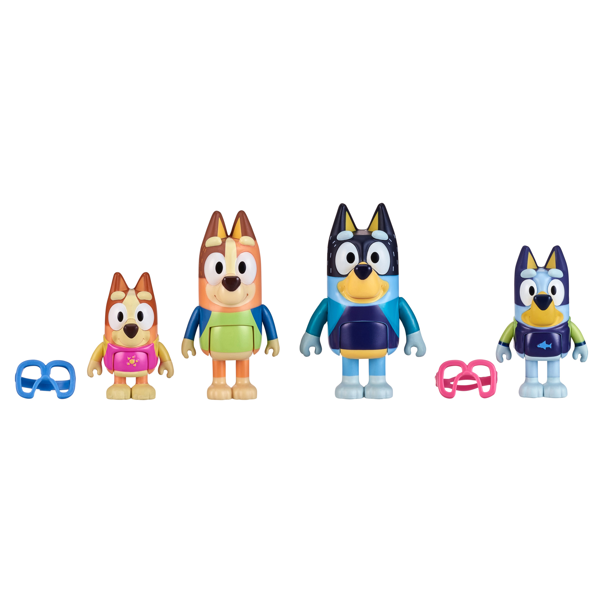Voir la diapositive 3 : MOOSE Figurines x4 La Famille Bluey à la Plage