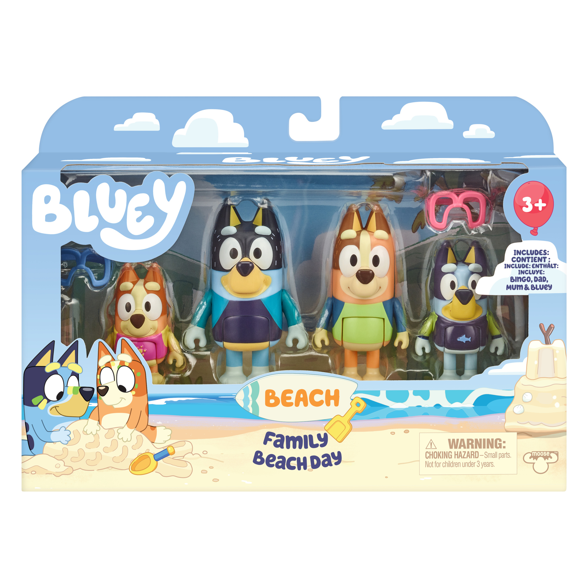 Voir la diapositive 5 : MOOSE Figurines x4 La Famille Bluey à la Plage