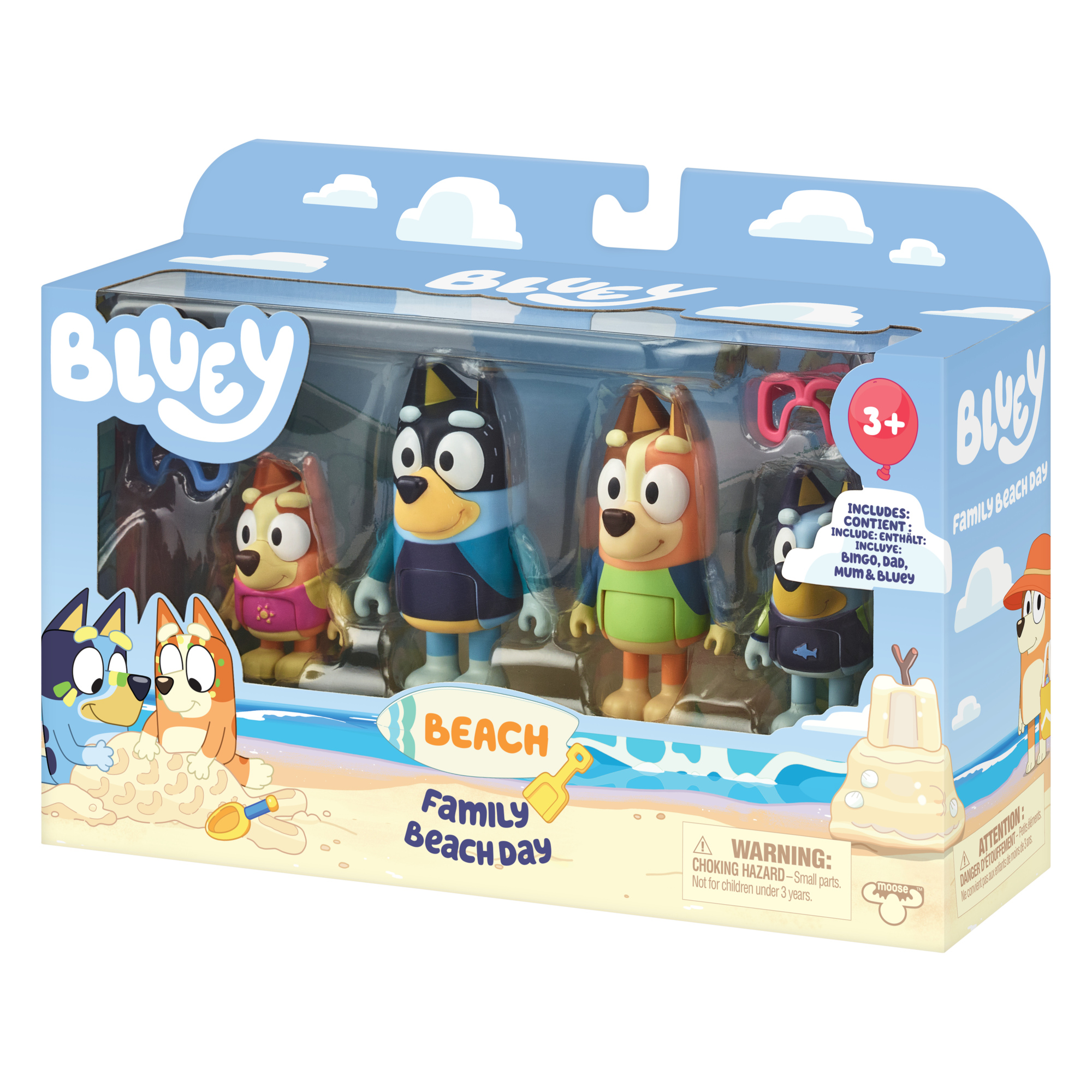 Voir la diapositive 6 : MOOSE Figurines x4 La Famille Bluey à la Plage