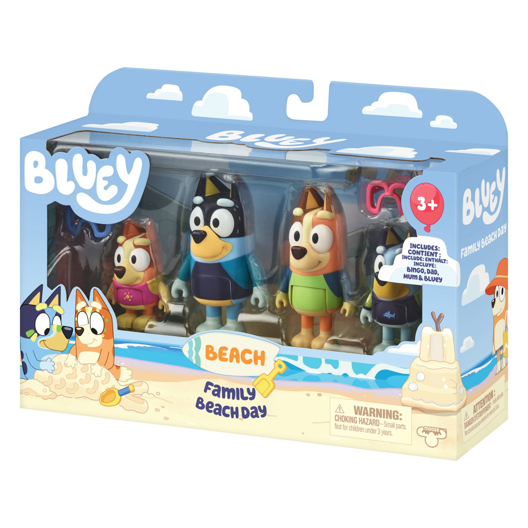 Voir la diapositive 6 : MOOSE Figurines x4 La Famille Bluey à la Plage
