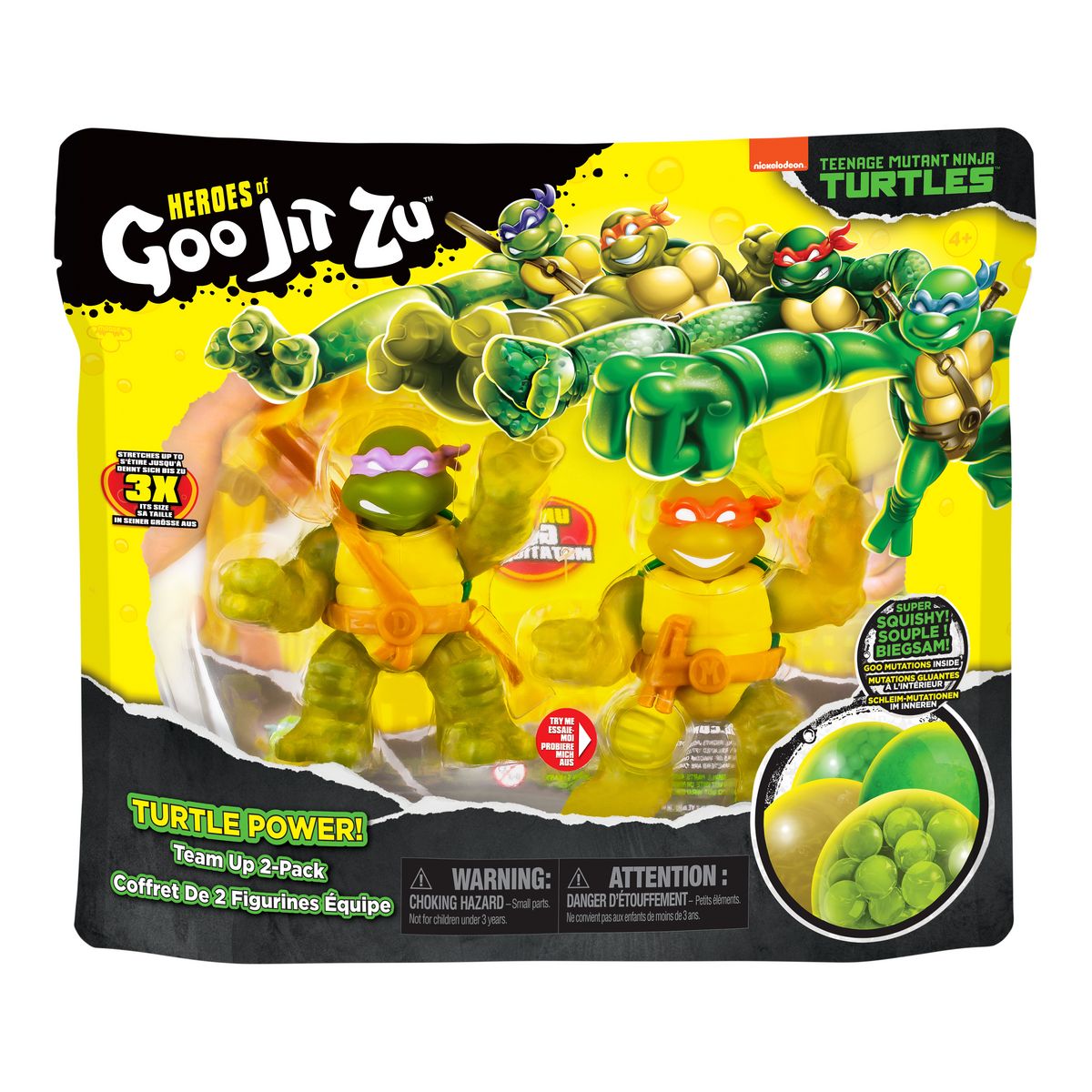 MOOSE Pack figurines X2 Goo Jit Zu Tortues Ninja Donatello et Michelangelo