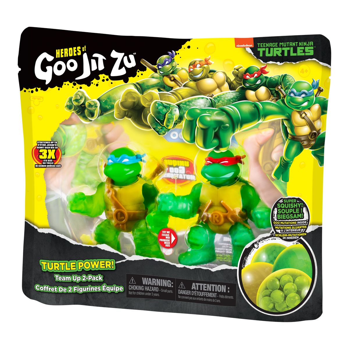MOOSE Pack figurines X2 Goo Jit Zu Tortues Ninja Leonardo et Raphael