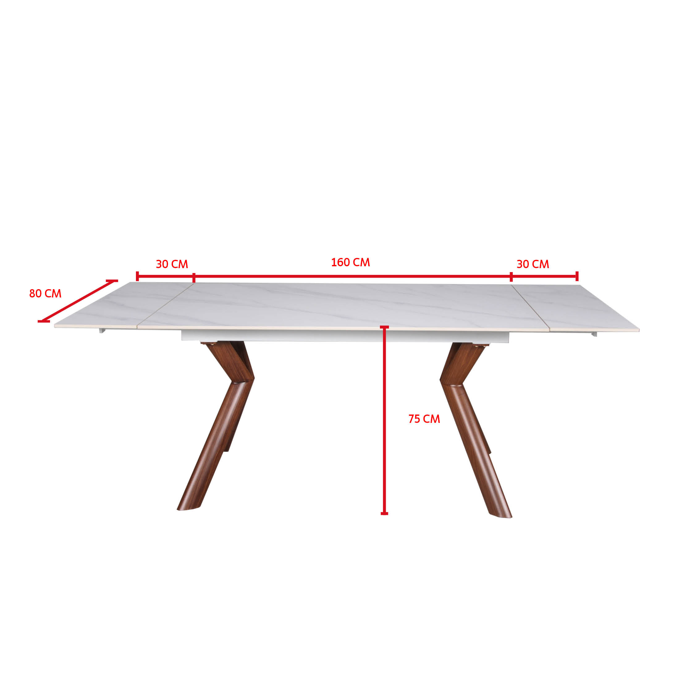 Voir la diapositive 3 : Table de séjour salle à manger extensible céramique effet marbre blanc L140/200 cm CARLO