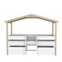 Voir la diapositive 4 : Lit cabane enfant 90 x 200 cm avec sommier, échelle et 2 tiroirs TOTEM