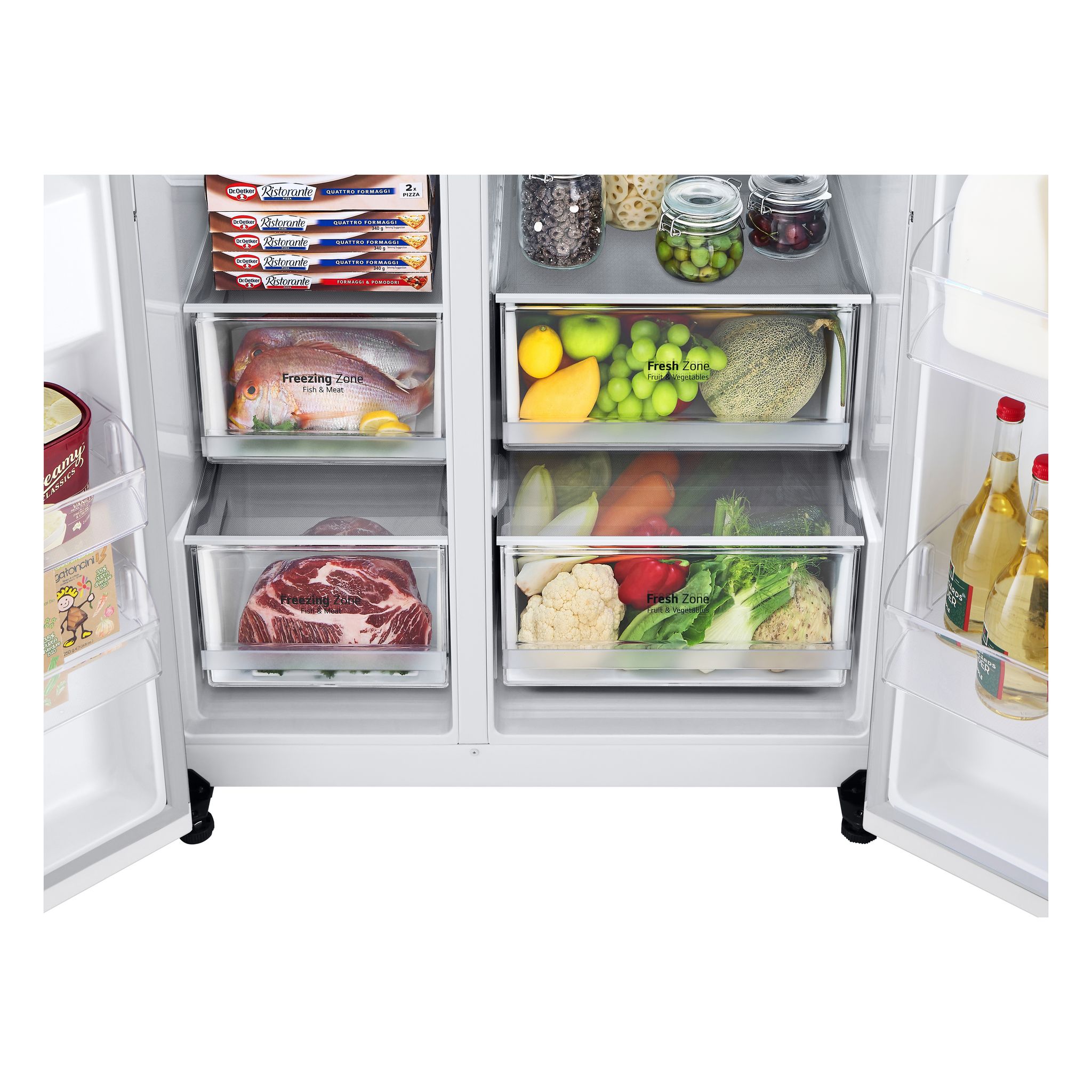 Voir la diapositive 4 : LG Réfrigérateur américain GSLV70SWTF, 635 L, Froid ventilé No Frost, F