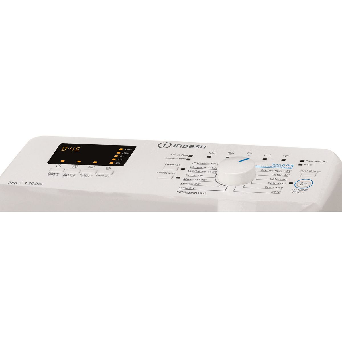 INDESIT Lave linge top BTWS72200FR/N, 7 kg, 1200 T/min, E