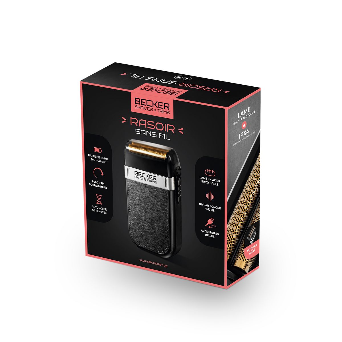 BECKER SHAVES & TRIMS Rasoir sans fil SHAVEX - Noir