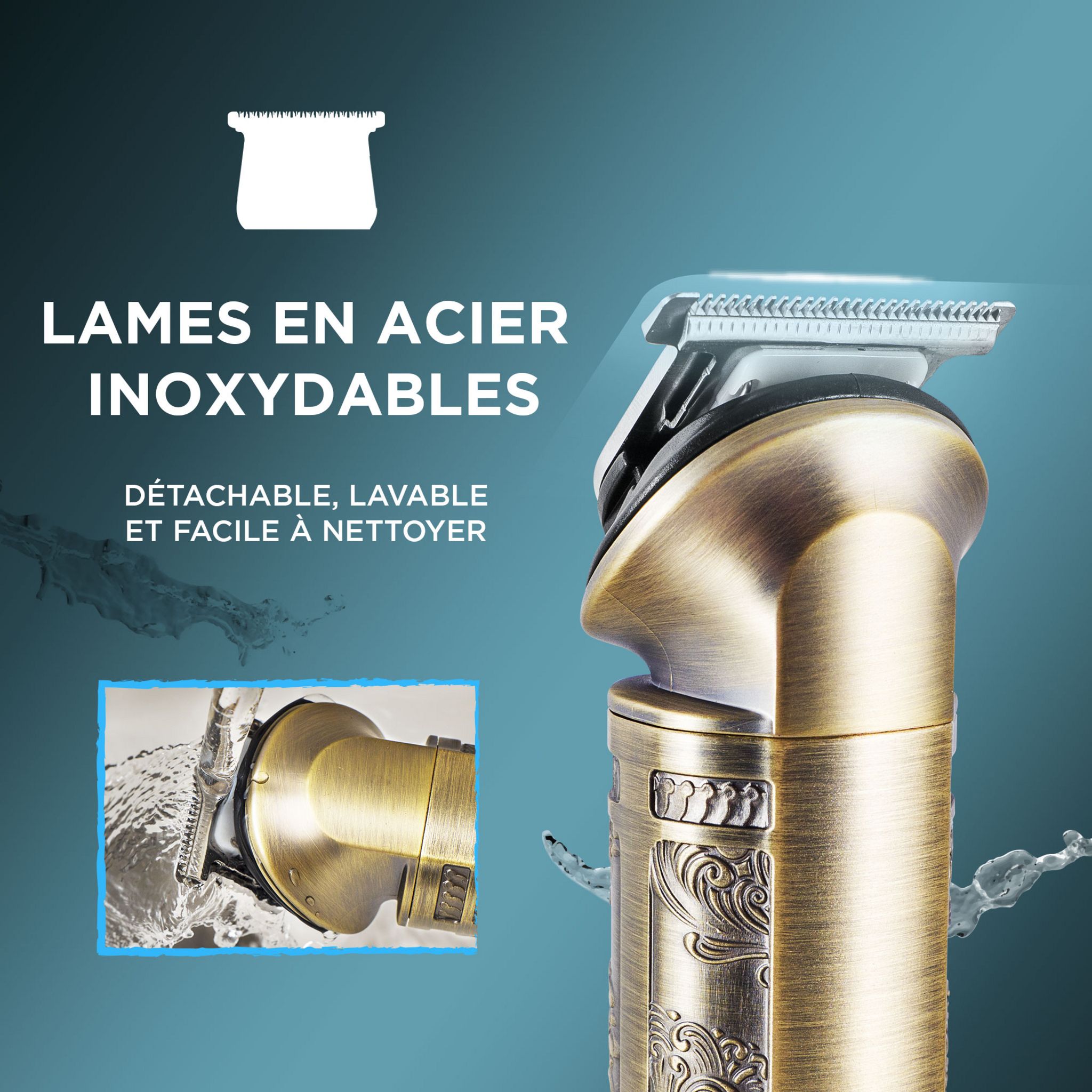 Voir la diapositive 9 : BECKER SHAVES & TRIMS Tondeuse multifonction 8 en 1 DAVIDSON - Or