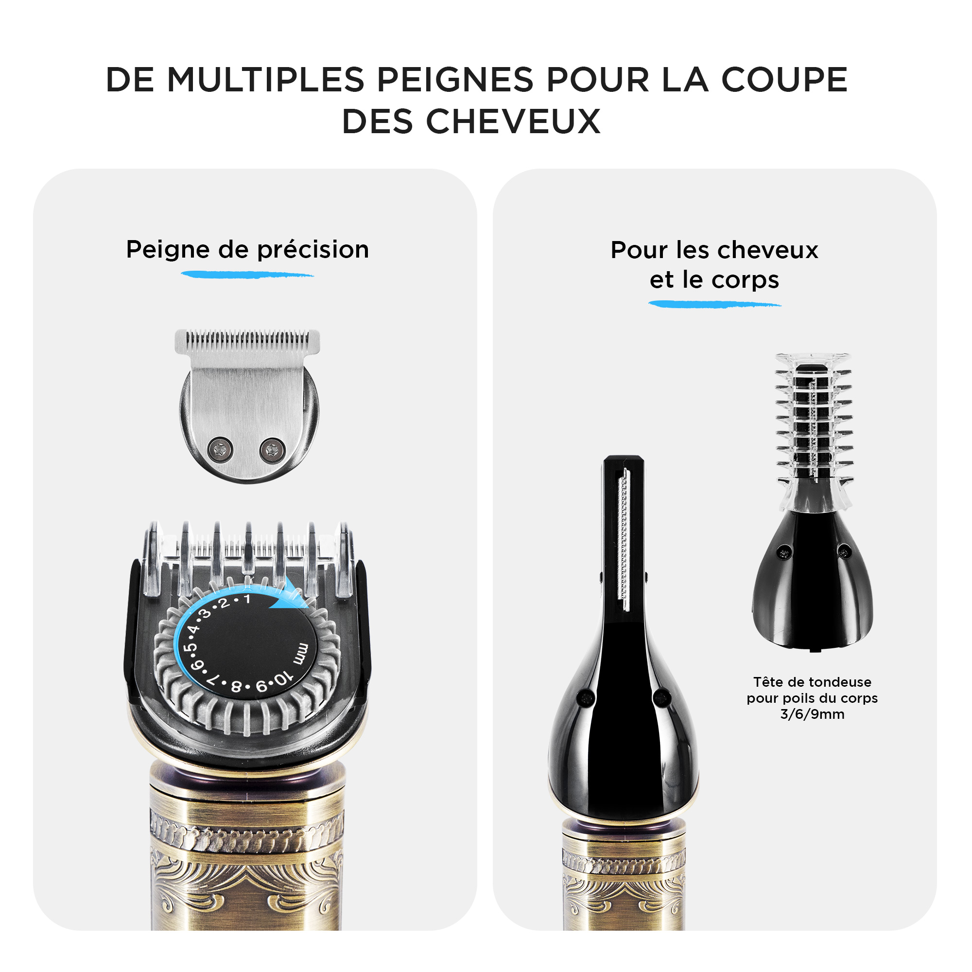 Voir la diapositive 10 : BECKER SHAVES & TRIMS Tondeuse multifonction 8 en 1 DAVIDSON - Or