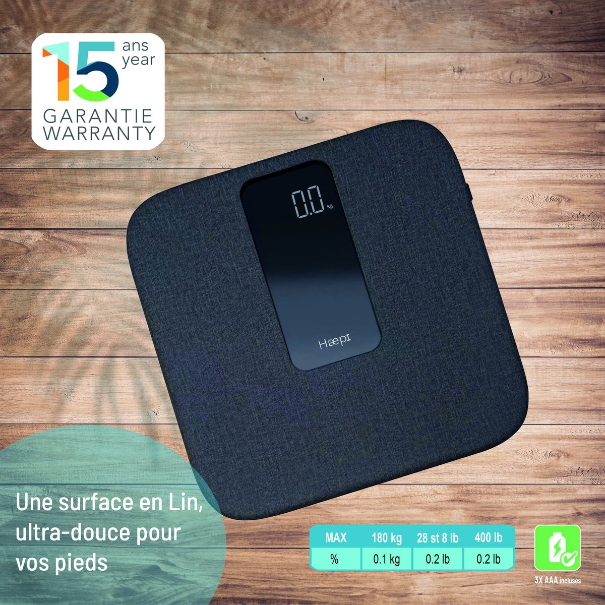 HAEPI Pèse personne électronique HI-EMMA-BK - Anthracite