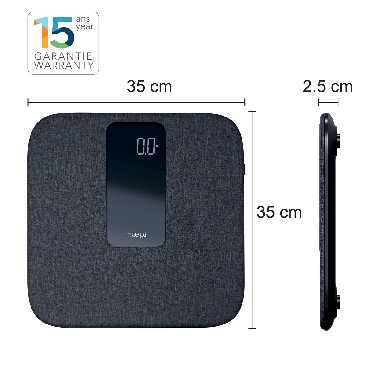 HAEPI Pèse personne électronique HI-EMMA-BK - Anthracite