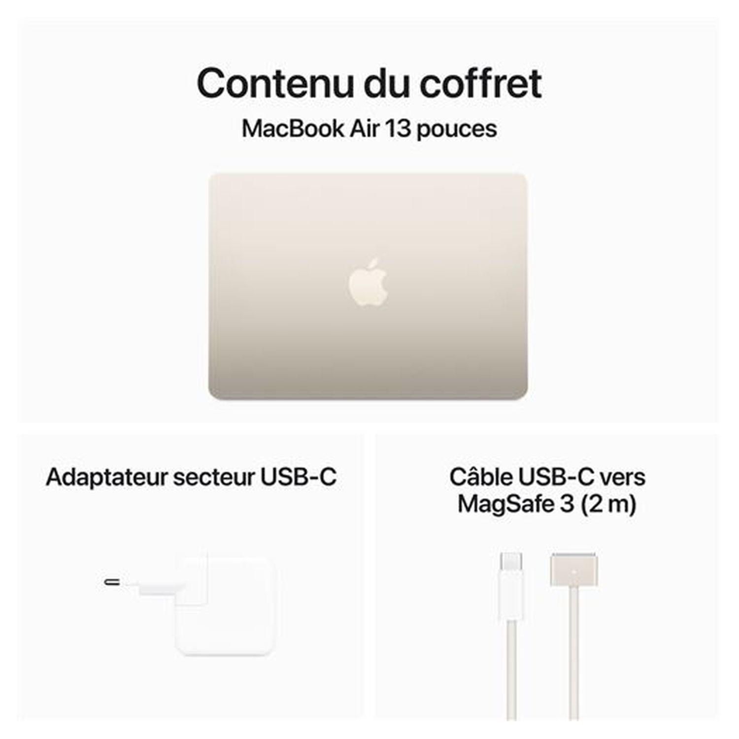 Voir la diapositive 9 : APPLE MacBook Air 13,6" 512Go SSD 16Go RAM Puce M3 - Starlight