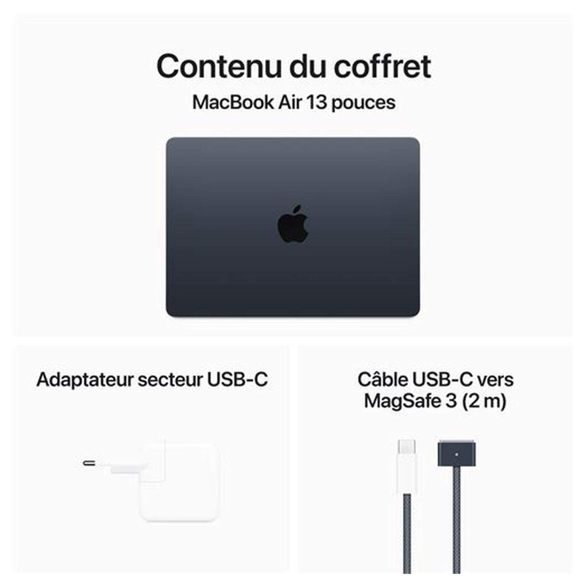 Voir la diapositive 9 : APPLE MacBook Air 13,6" 256Go SSD 8Go RAM Puce M3 - Midnight