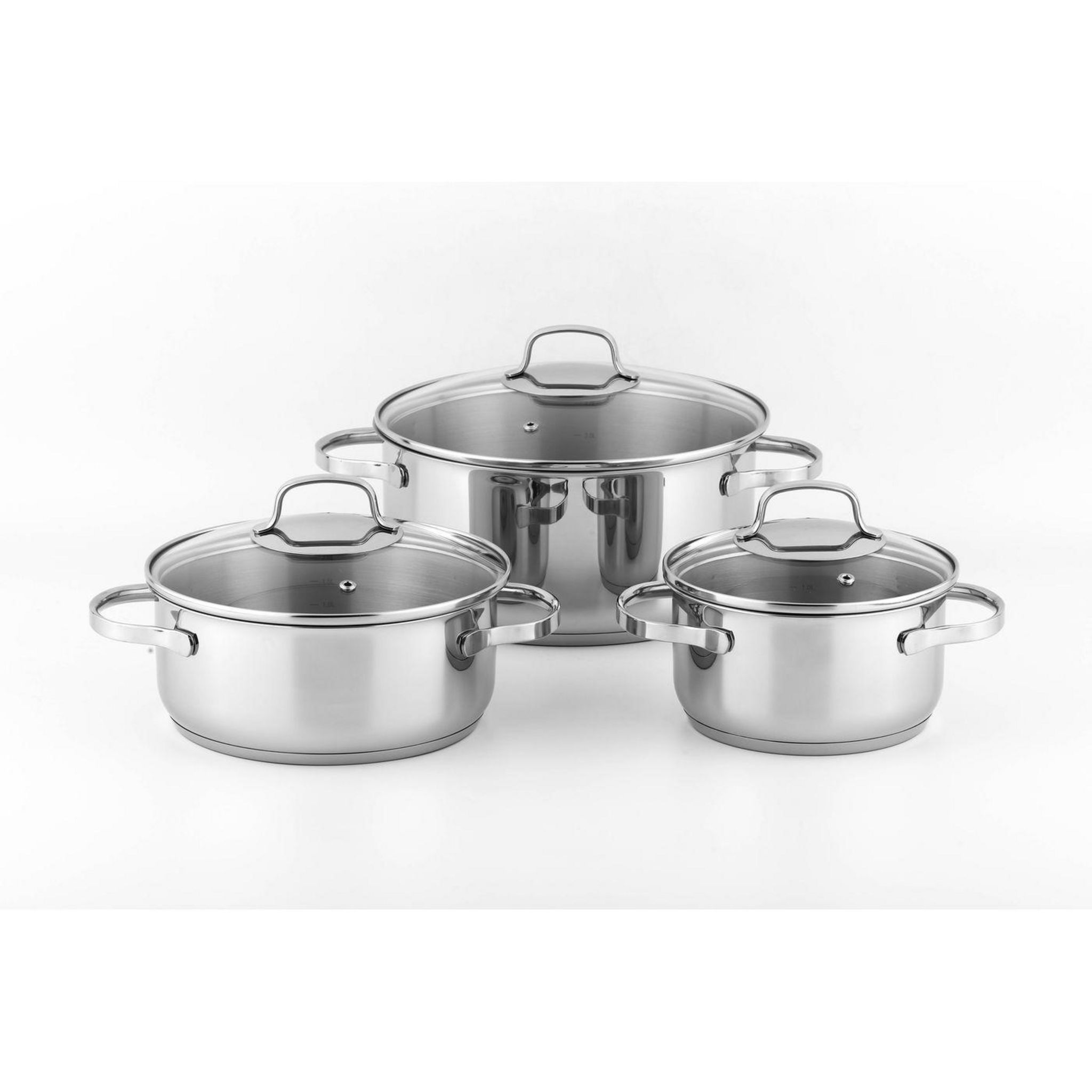 ACTUEL Lot de 3 marmites avec couvercle tous feux dont induction