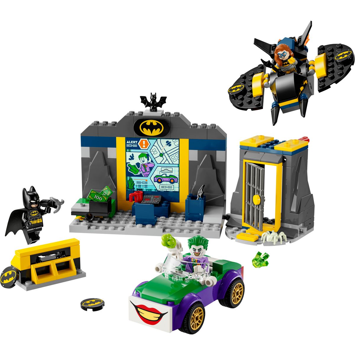LEGO DC Comics Batman 76272 - La Batcave avec Batman, Batgirl et Le Joker - Jouet de Super-héros pour Enfants -Set de Construction et Véhicule