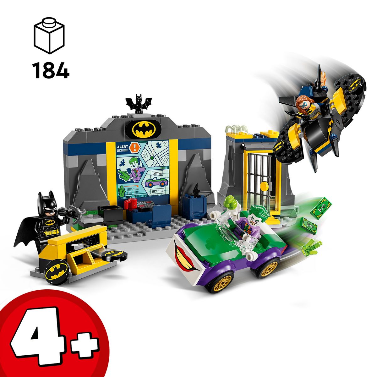 LEGO DC Comics Batman 76272 - La Batcave avec Batman, Batgirl et Le Joker - Jouet de Super-héros pour Enfants -Set de Construction et Véhicule