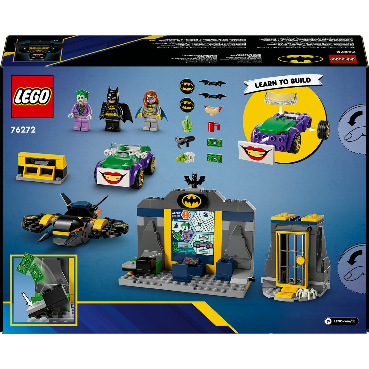 LEGO DC Comics Batman 76272 - La Batcave avec Batman, Batgirl et Le Joker - Jouet de Super-héros pour Enfants -Set de Construction et Véhicule