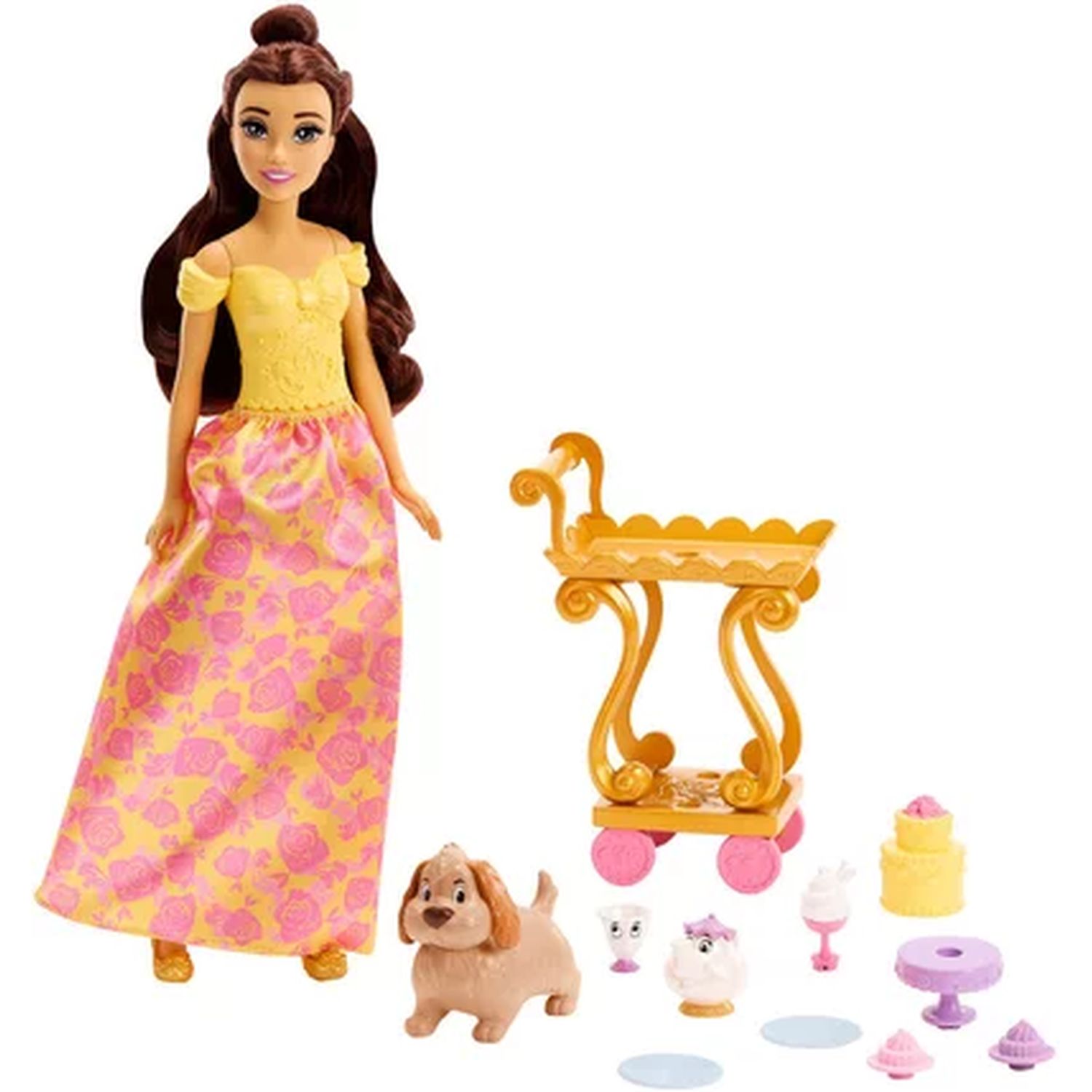 Voir la diapositive 3 : MATTEL Poupée Coffret Belle et son chariot à Thé - Disney Princesse