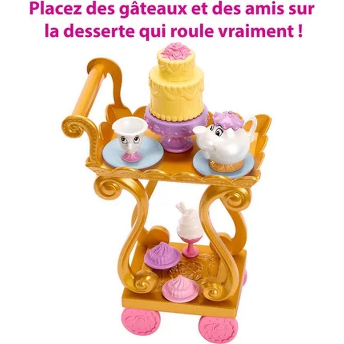 MATTEL Poupée Coffret Belle et son chariot à Thé - Disney Princesse