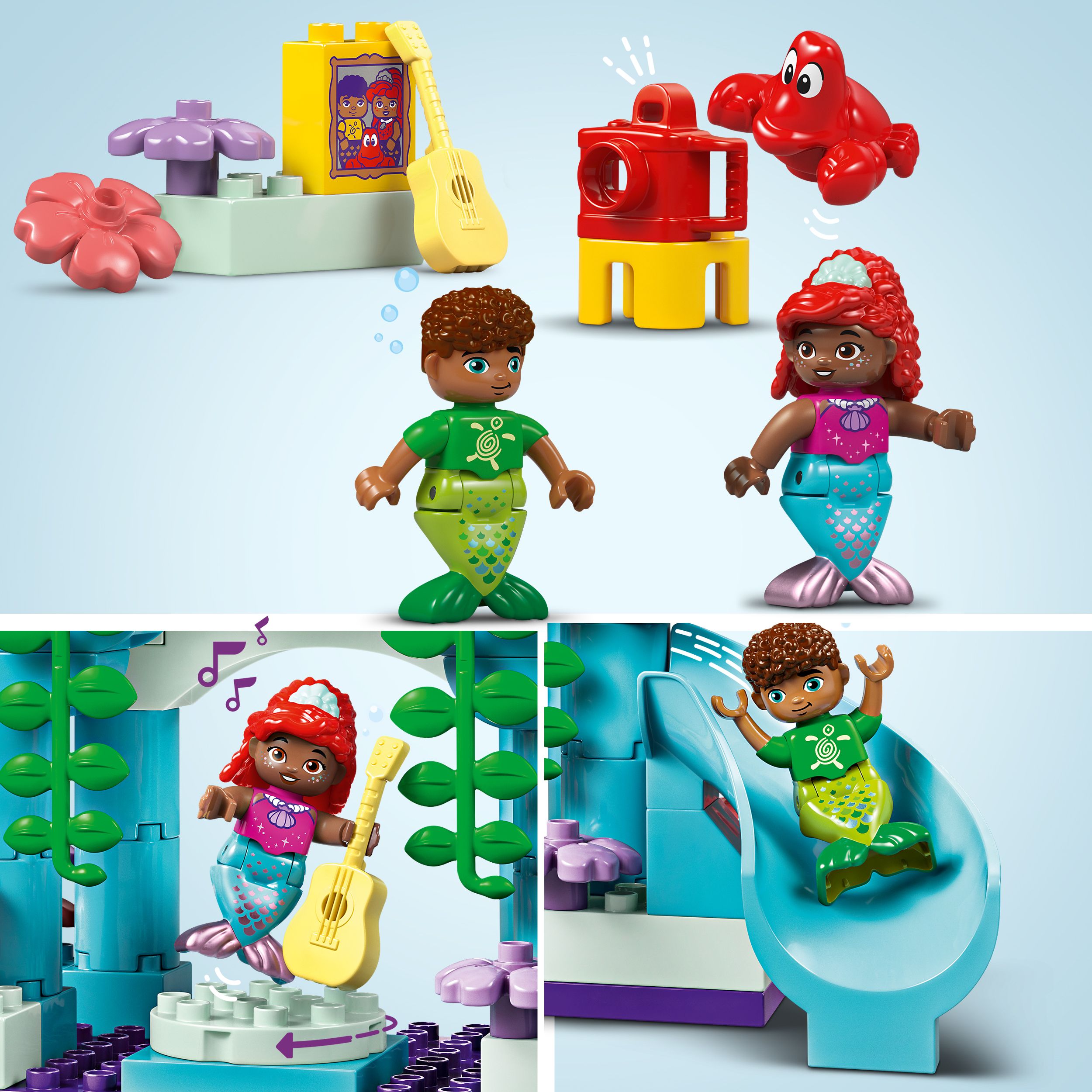 Voir la diapositive 6 : LEGO Disney 10435 - Le Palais Sous-marin Magique d'Ariel - Poupée La Petite Sirène - Jouet d'Activité et de Développement - mes Premières Briques Pour Enfants dès 2 Ans Passionnés de Jeu de Rôle